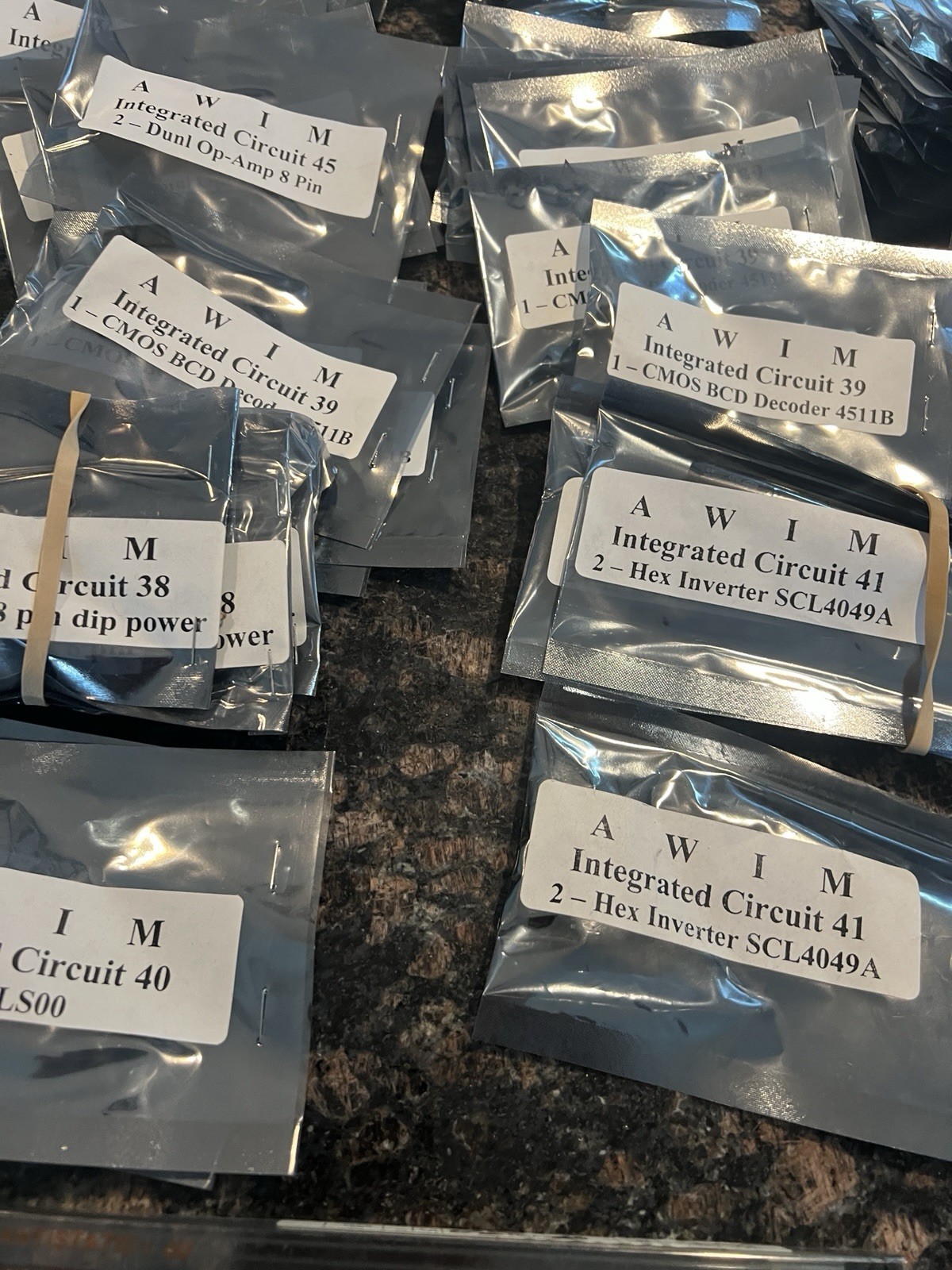 NEW Lot Of Discrete Components Diodes, Amp, IC, Resistors, Etc