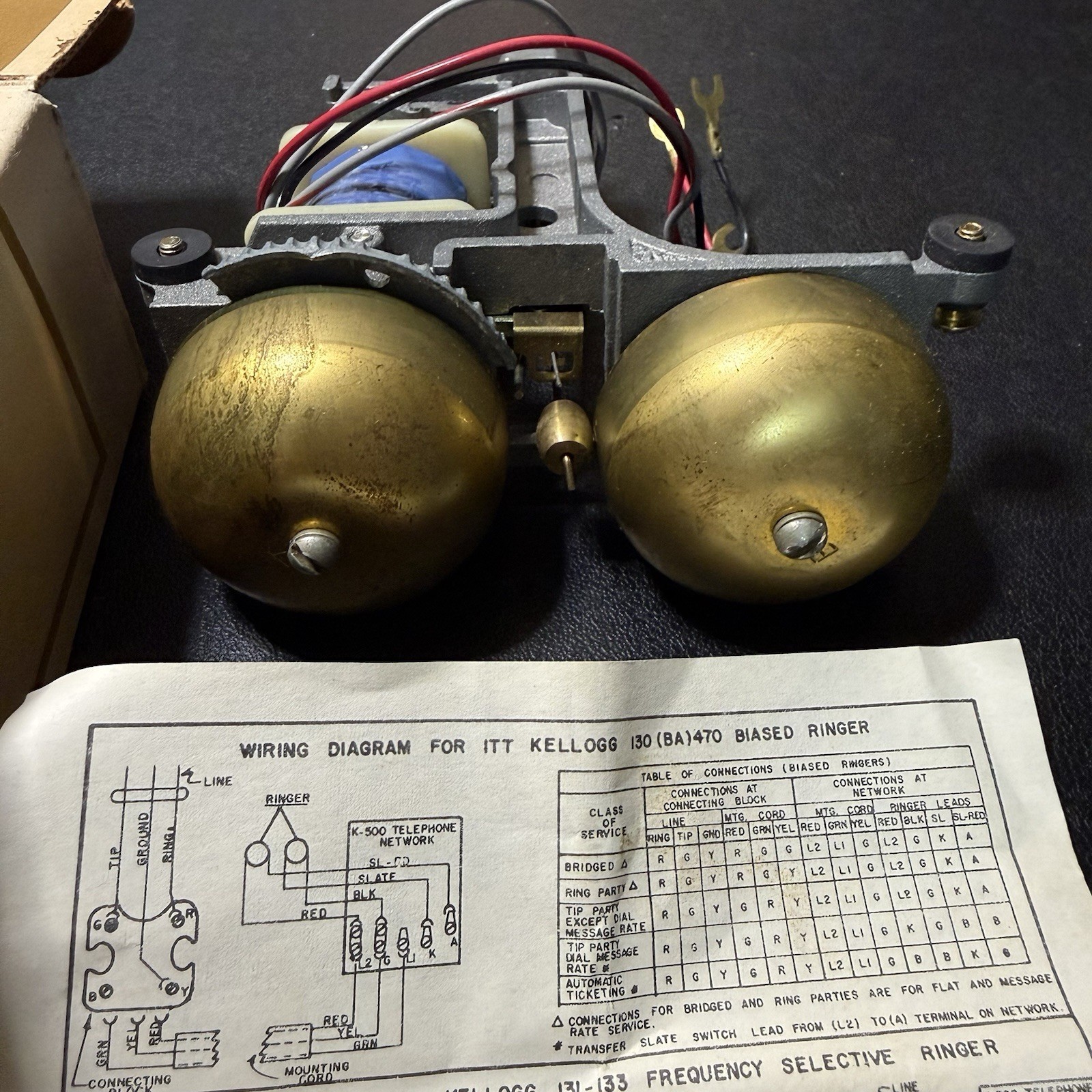 ITT TELECOMMUNICATIONS GOLDEN-TONE RINGER ITT 130(BA) 470 NEW OLD STOCK
