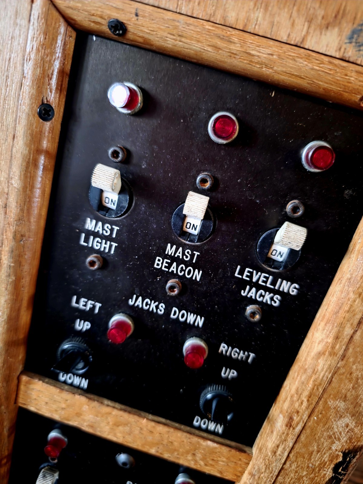 Vintage Broadcast Hydraulic Mast Control Panel – Steampunk Switchboard Display