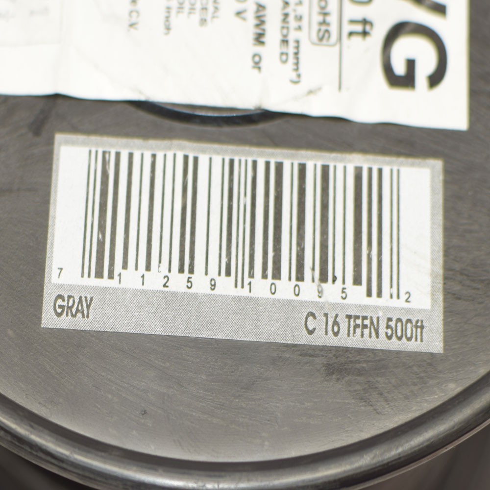 (~500′) CME Gray TFFN 16AWG 19-Strand Copper Hookup Wire/Cable Spool 600V