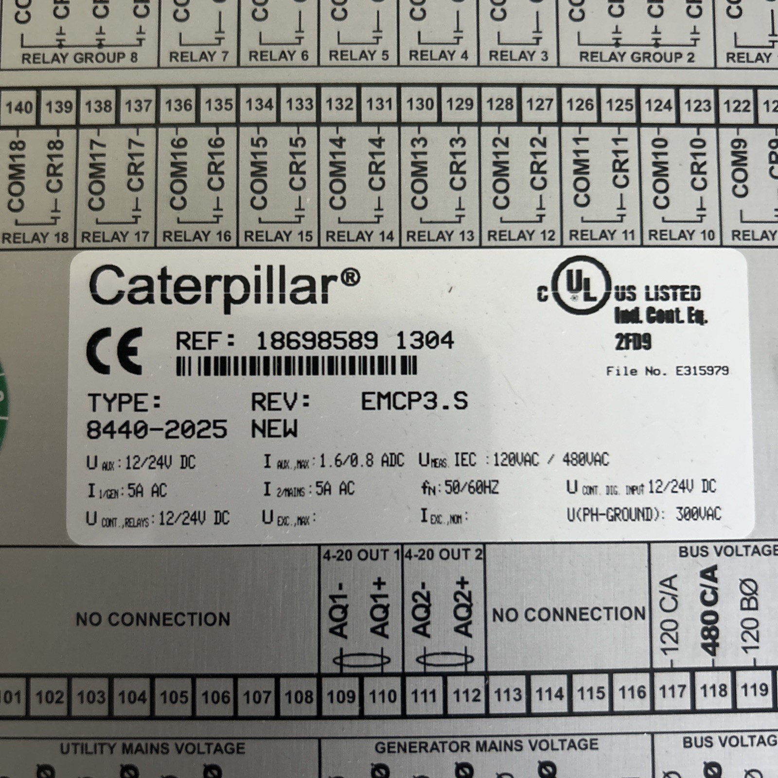CATERPILLAR 8440-2025 EASYGEN GENERATOR CONTROLLER MODULE, EMCP3.S