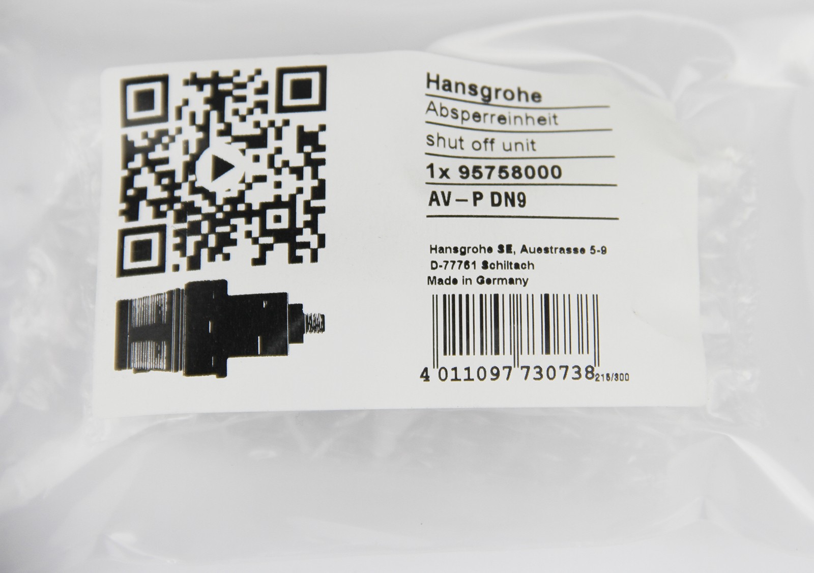 Brand New Shut-off Valve Shower Accessories Core 95758000 for Hansgrohe