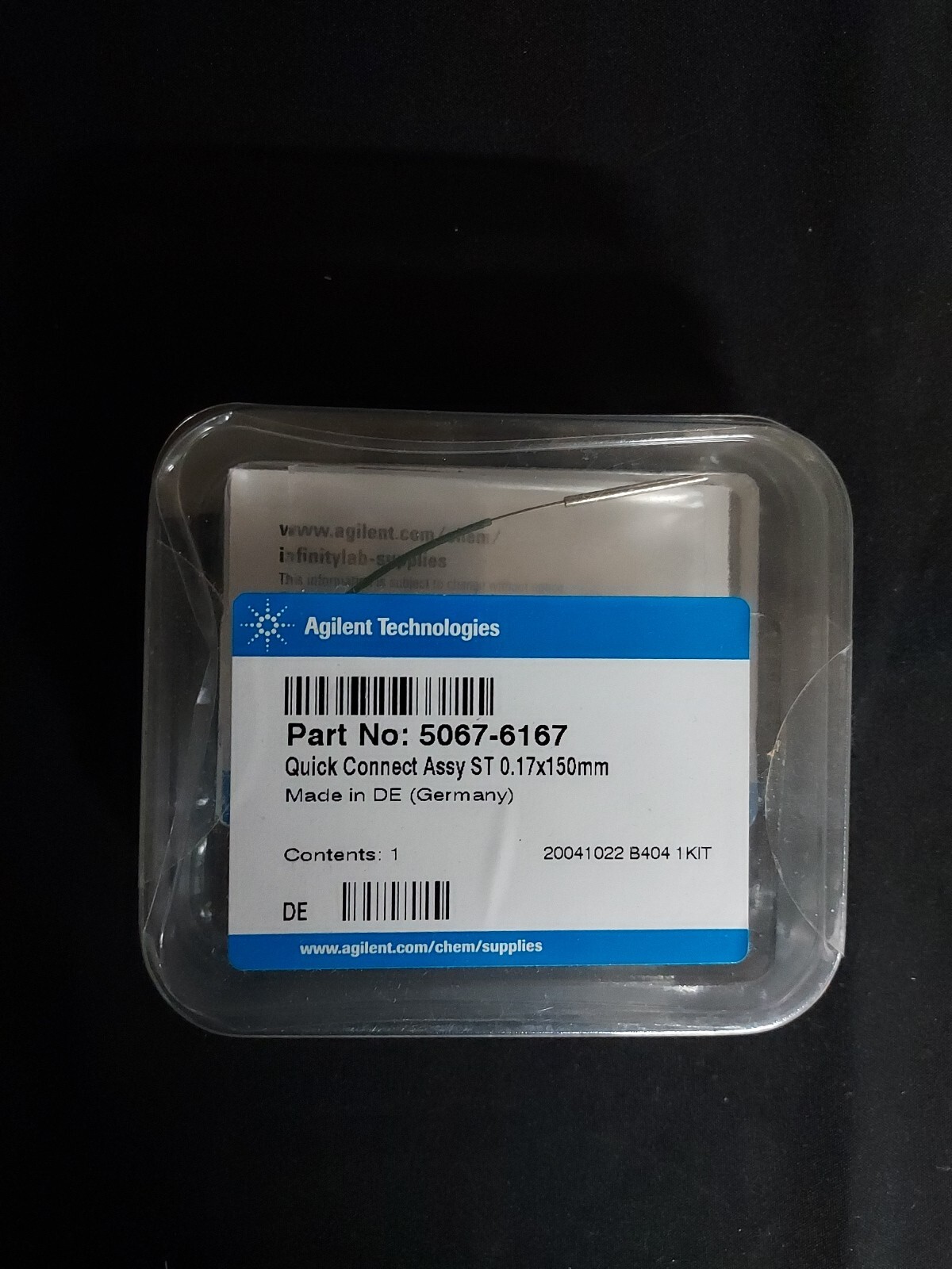 Agilent 5067-6167 Quick Connect Fitting Assembly ST 0.17x150mm brand new