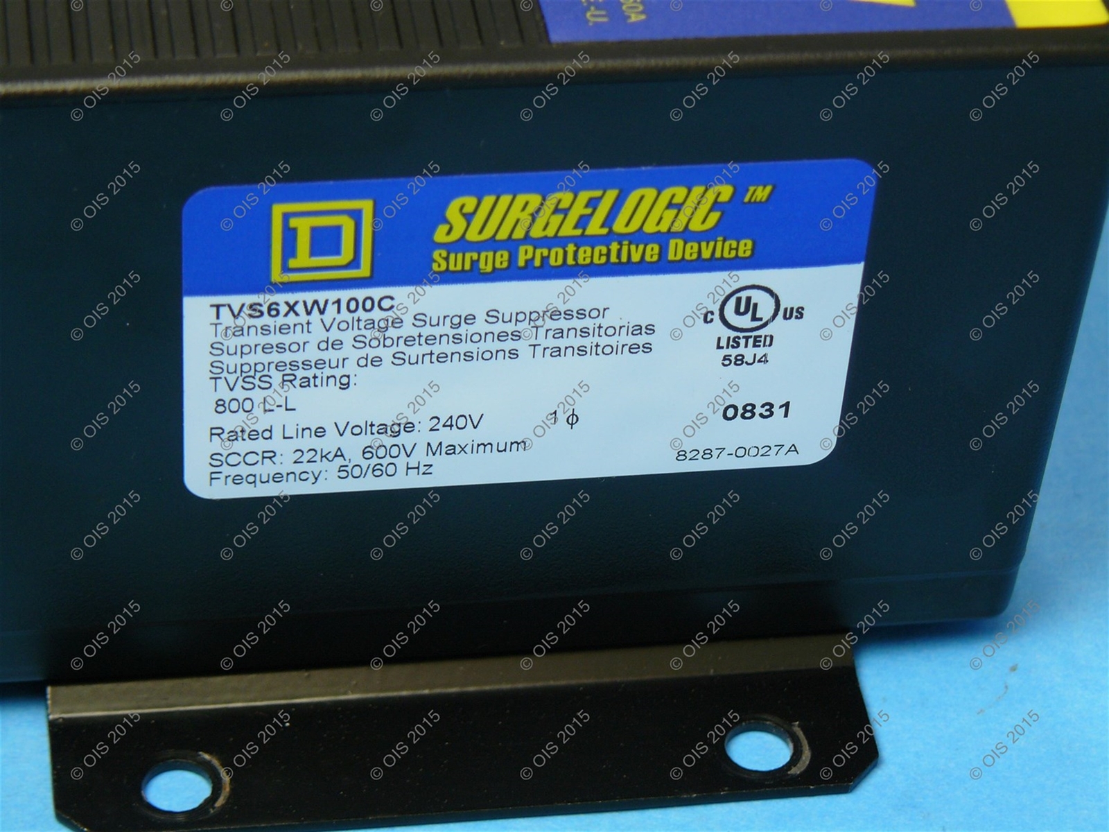 Square D TVS6XW100C Surgelogic Type XW Surge Suppressor 240 VAC 3 Phase NNB