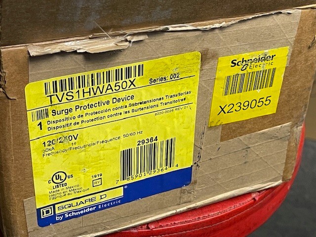 Square D TVS1HWA50X 120/240V 50/60 Hz Surge Protective Device, New in Box