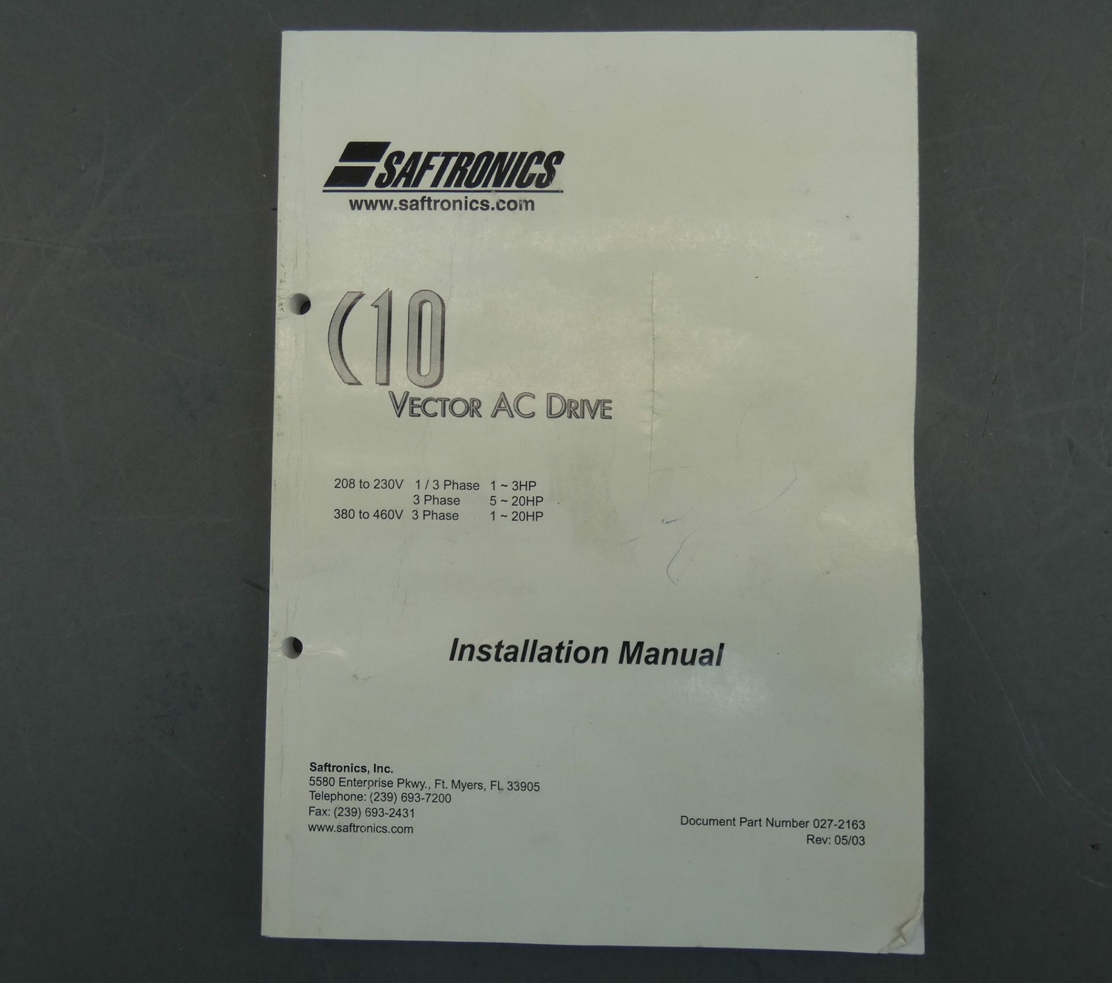 Saftronics C10 2001-1, AC Motor Drive VFD 230V 4.8A – NEW Surplus!