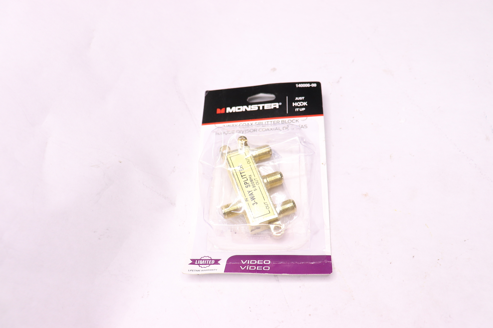 Monster 3-Way Coax Splitter Block 5-900 MHz 140006-00