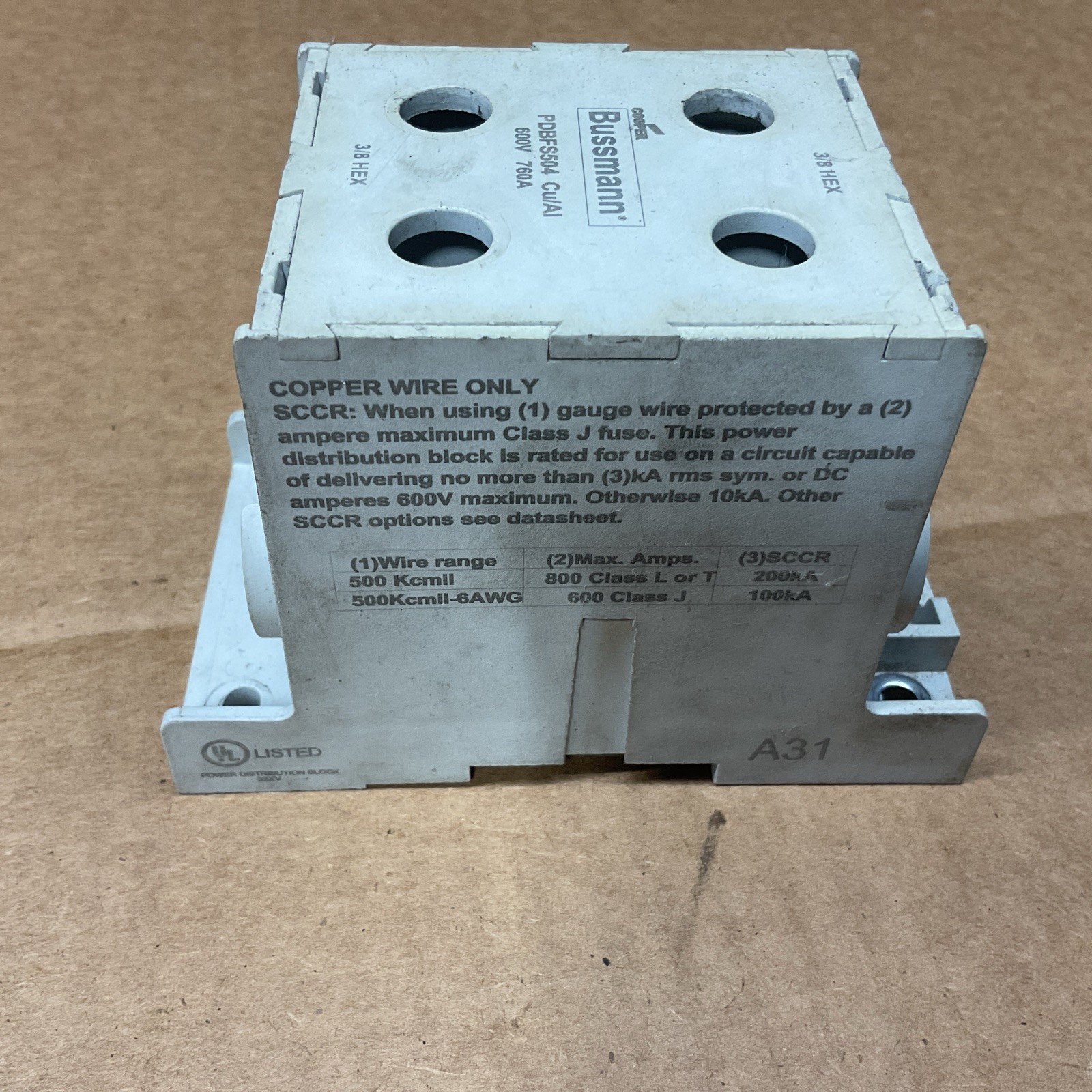 Cooper Bussmann PDBFS504 Power Distribution Block