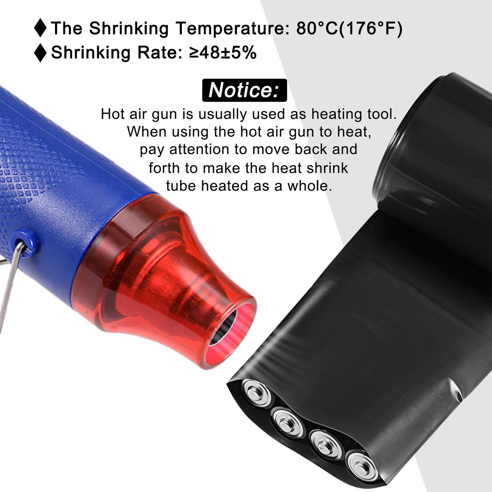 Battery Wrap 250mm Flat 3.3FT PVC Heat Shrink Tube Wraps
