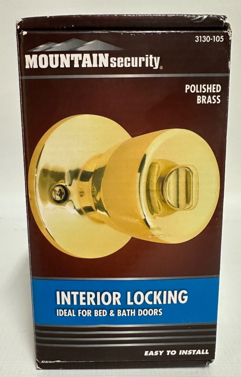 Mountain Security Interior Locking Polished Brass Tulip Door Knob 3130-105