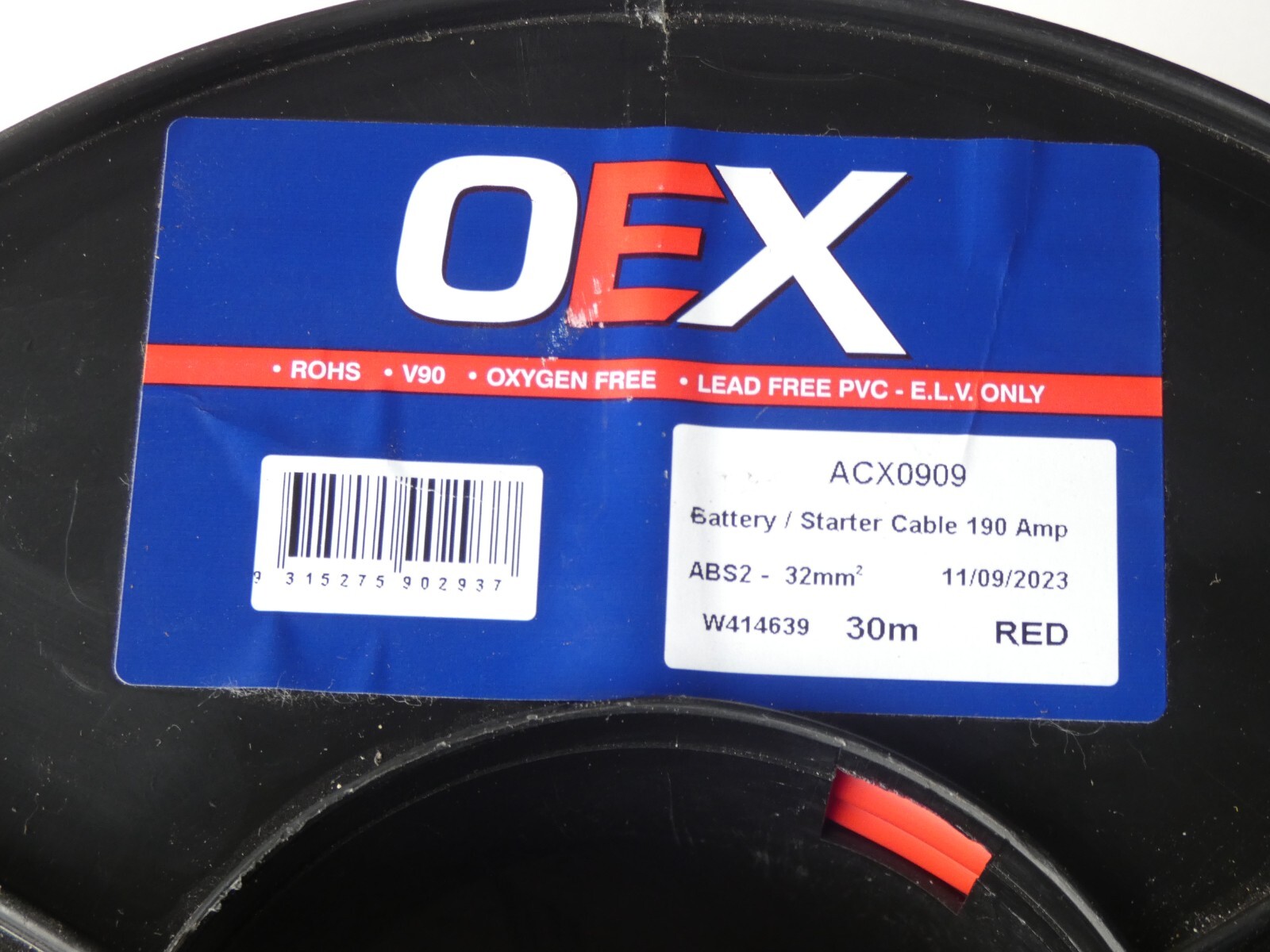 OEX 2 BS Battery Cable 190 AMP Copper Wire Various Lengths Crimp Connector