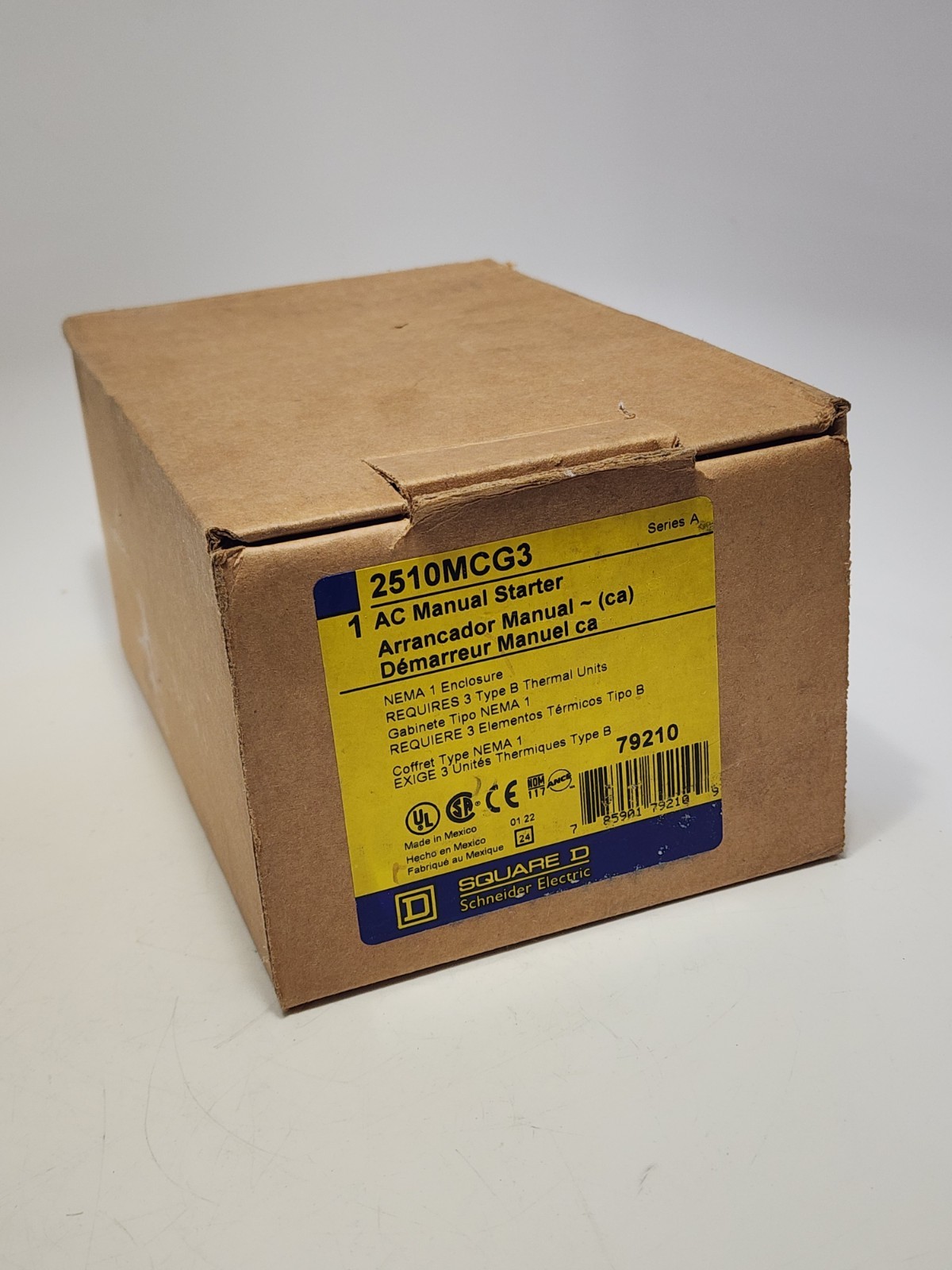 Square D 2510MCG3 Manual Starter, 3 Pole, 10Hp At 380/575Vac, 3 Phase