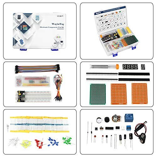 Electronics Component Fun Kit W/E-Book, Upgraded Electronic Starter Kit with Bre