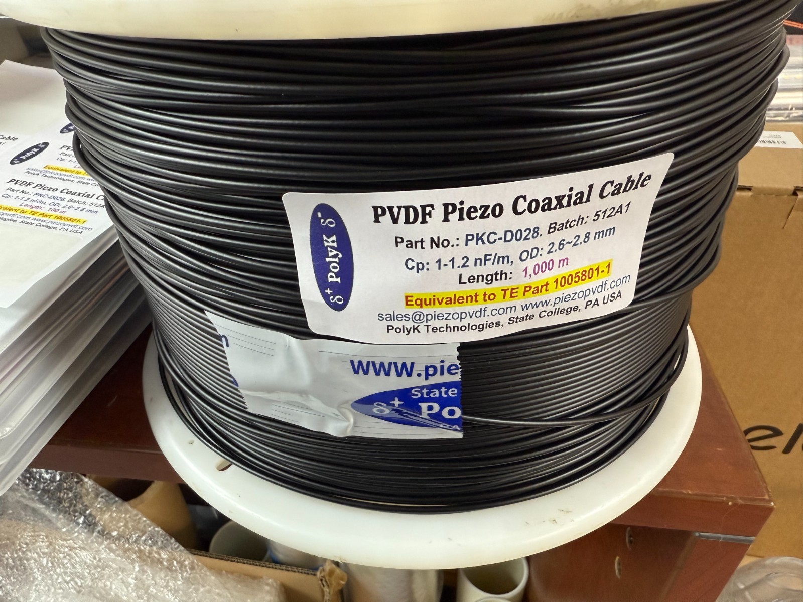 USA EMI-Shielded Piezoelectric PVDF Coaxial Cable for Security Sleeping Monitor