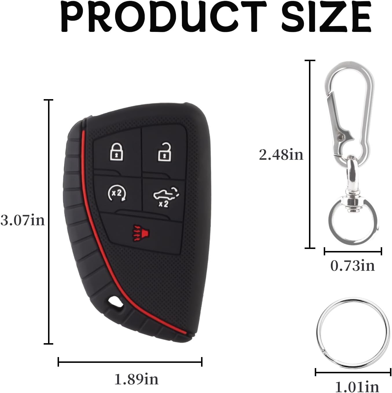 Silicone Key Fob Cover for 2022-2025 Silverado 1500, Sierra 1500, Acadia, Terrai