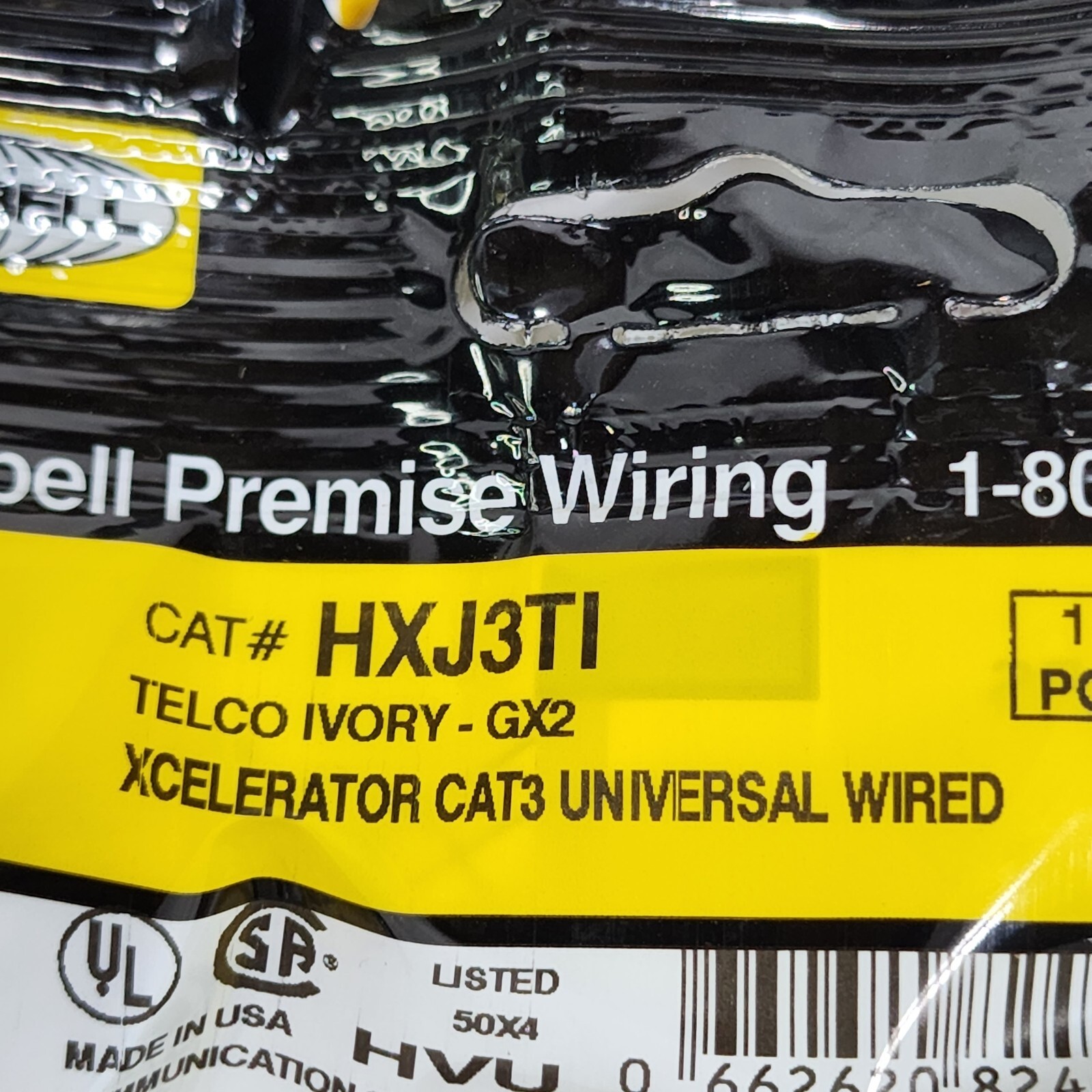 Hubbell HXJ3TI Xcelerator CAT3 Universal Wired – Telco Ivory GX2 (LOT of 4)