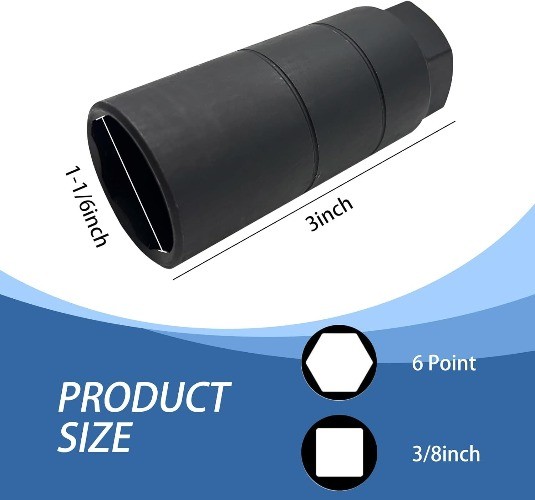 Oil Pressure Sensor Removal Tool, 3/8″ Drive 45# Steel Anti-Slip Color: Black