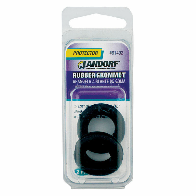 Jandorf RUBBER GROMMET 2pk 1-1/8″ Dia 5/16″ Depth Cover Hole Protect Cable 61492