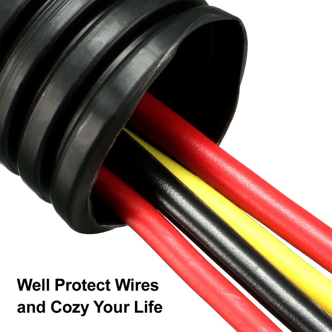 3.8 M 20×25 mm PP Flexible Corrugated Conduit Tube for Garden,Office Black