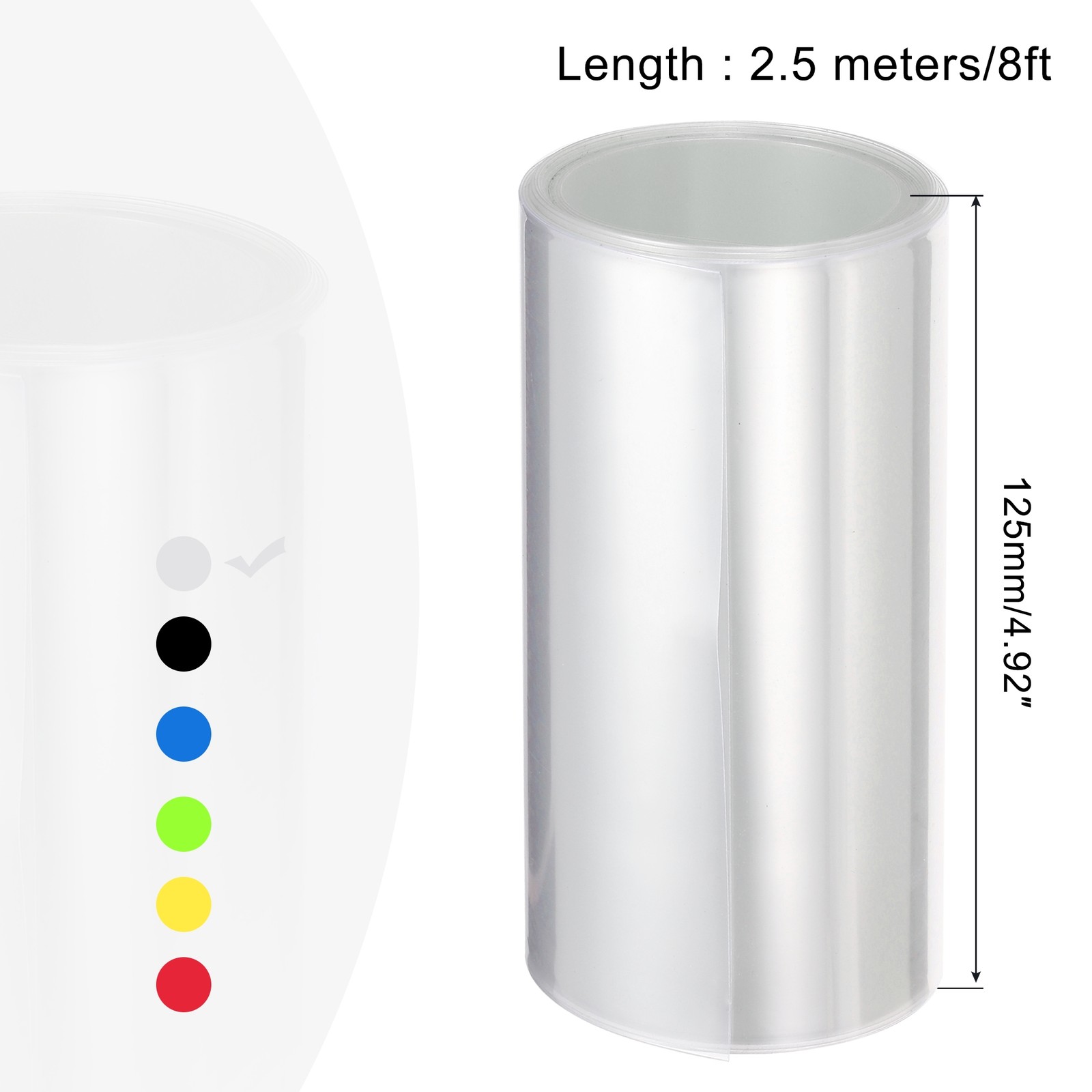 Battery Wrap Heat Shrink Tubing 80mm Dia 125mm Flat 8 Feet Clear