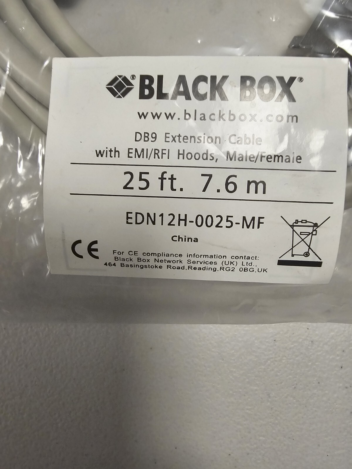 NEW in Package BLACK BOX EDN12H-0025-MF EDN12H0025MF 25 Foot Male to Female