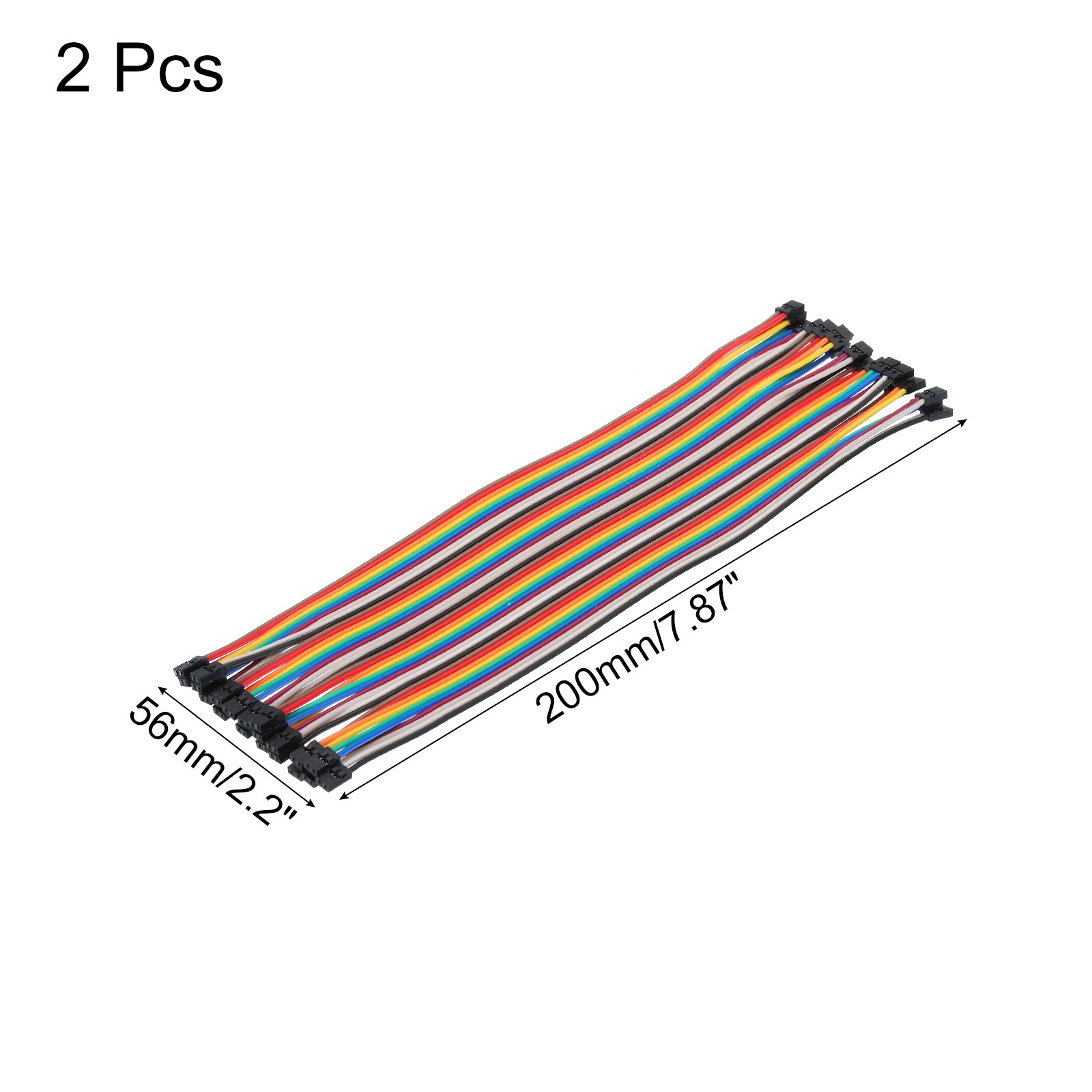 2.0MM(2P) to 2.0MM(2P) Breadboard Jumper Wire 2.54MM Pitch 20cm 2 Pcs