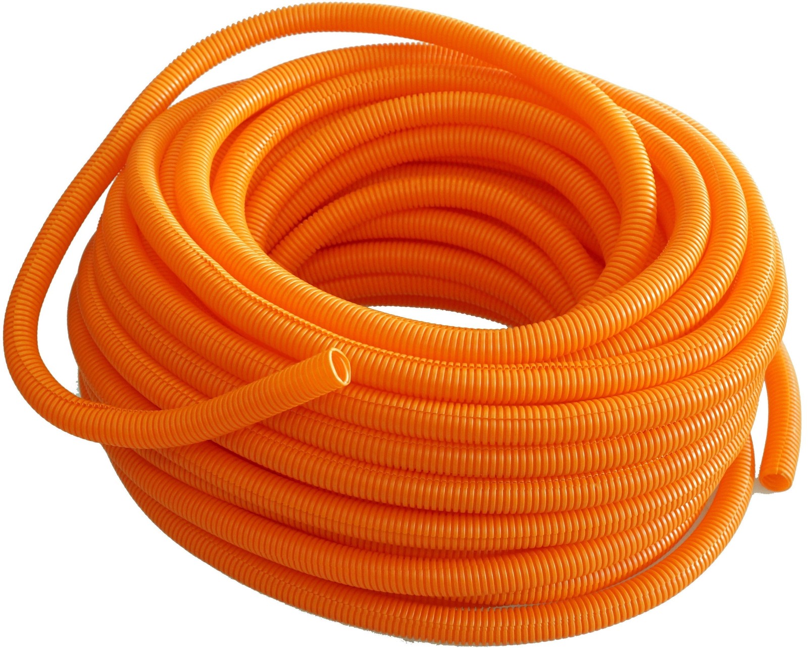100′ 1/4″ 5mm orange split wire loom conduit polyethylene corrugated tubing