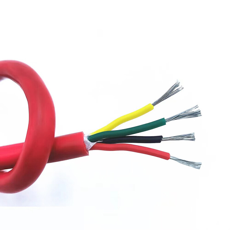 PT100 Silicone Thermocouple Compensating Wire Shielded Cable Red 3x7x0.2mm