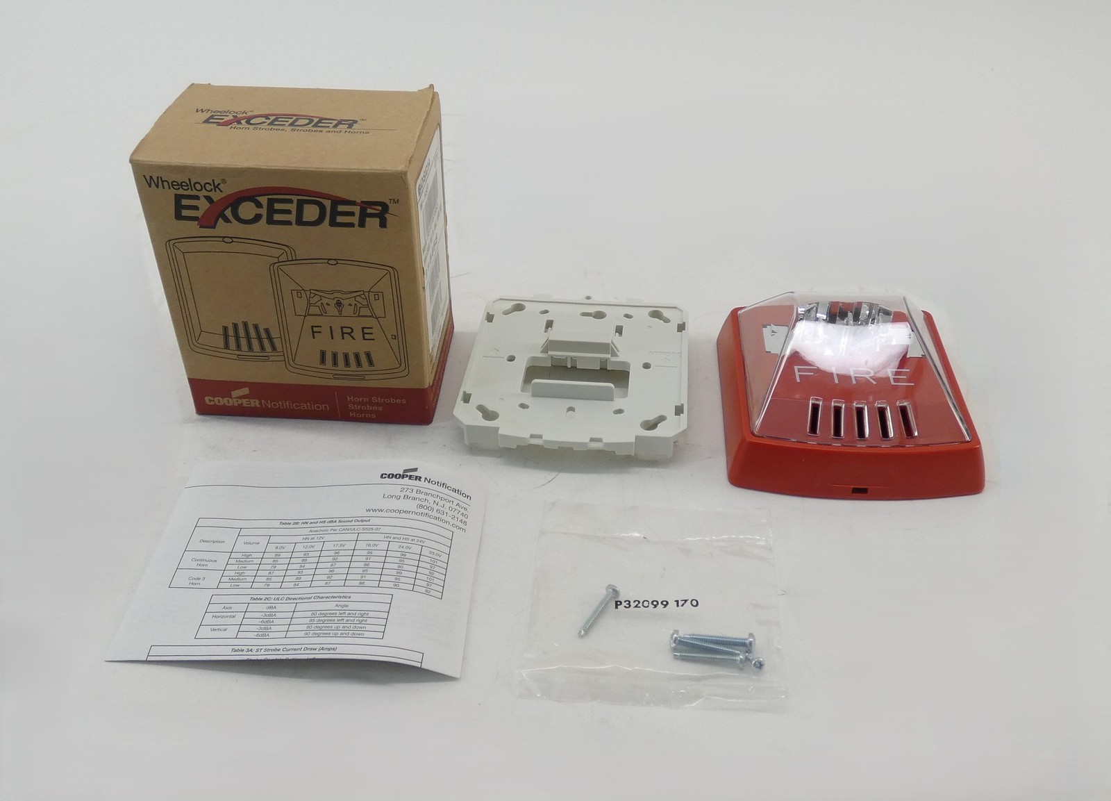 Cooper HSR 114468 Wheelock Exceder Fire Alarm Strobe Wall Mount 12/24VDC – NE…
