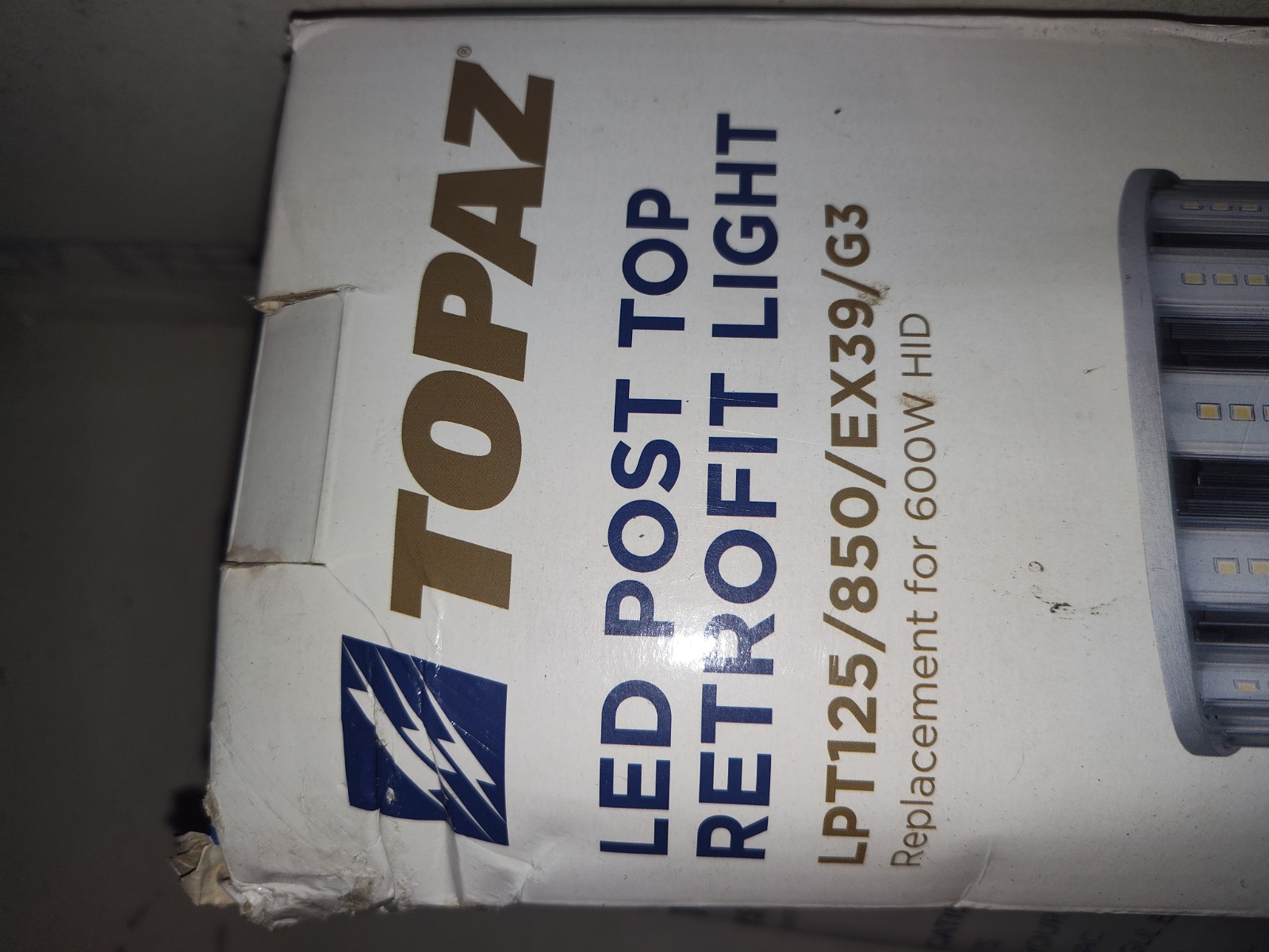 74368 Topaz 125 Watt Post Top LED Lamp 5000K EX39 Base 120-277V NEW
