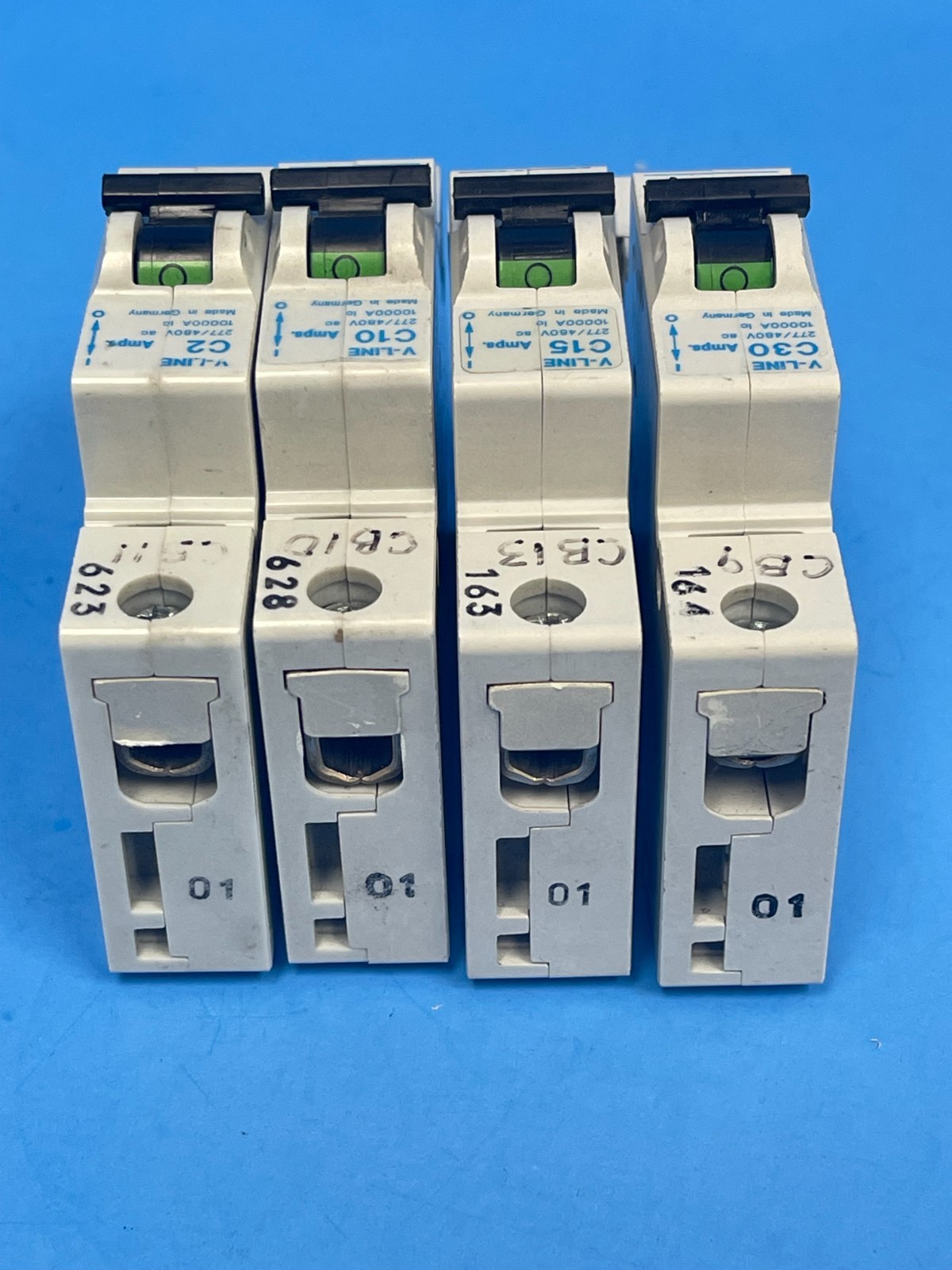 General Electric V-Line C2, C10, C15, C30 Circuit Breaker [Lot of 4]
