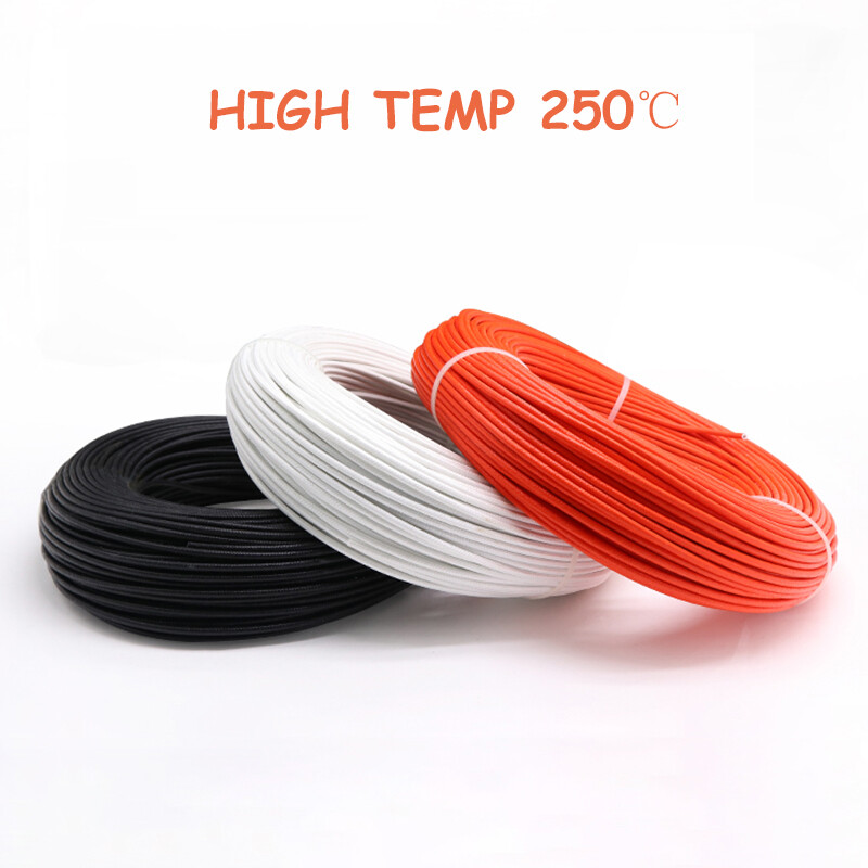 Heat Resistant 0.3mm²-6mm² Fibreglass Wire HIGH TEMP 250℃ Appliance Cable Colors