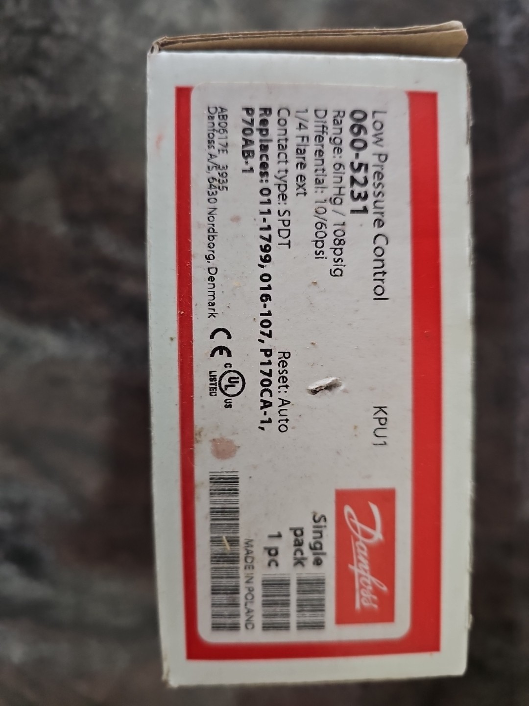 DANFOSS 060-5231 / 0605231 low pressure control
