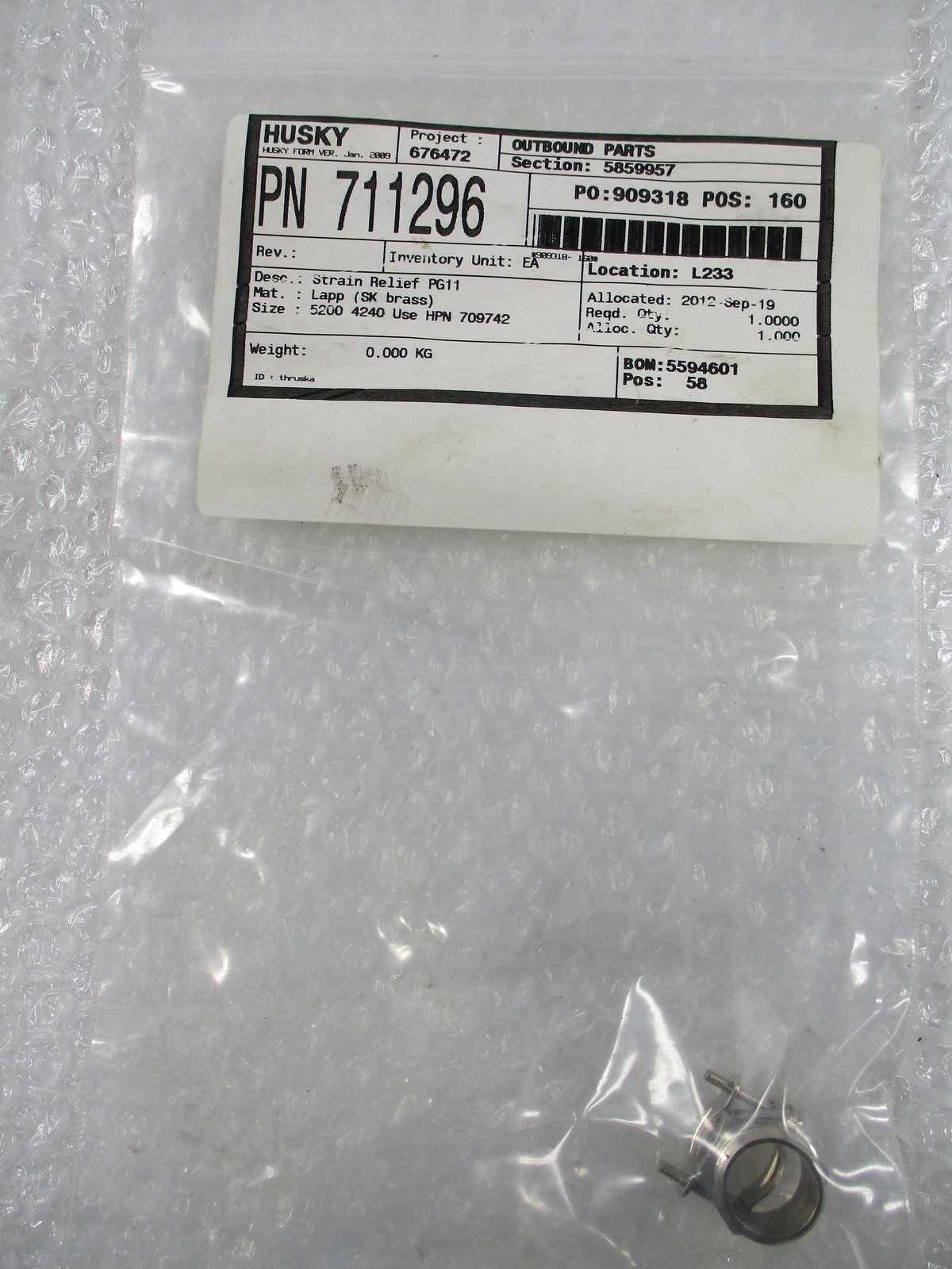INDUSTRIAL SPARE 711296 STRAIN RELIEF NSMP