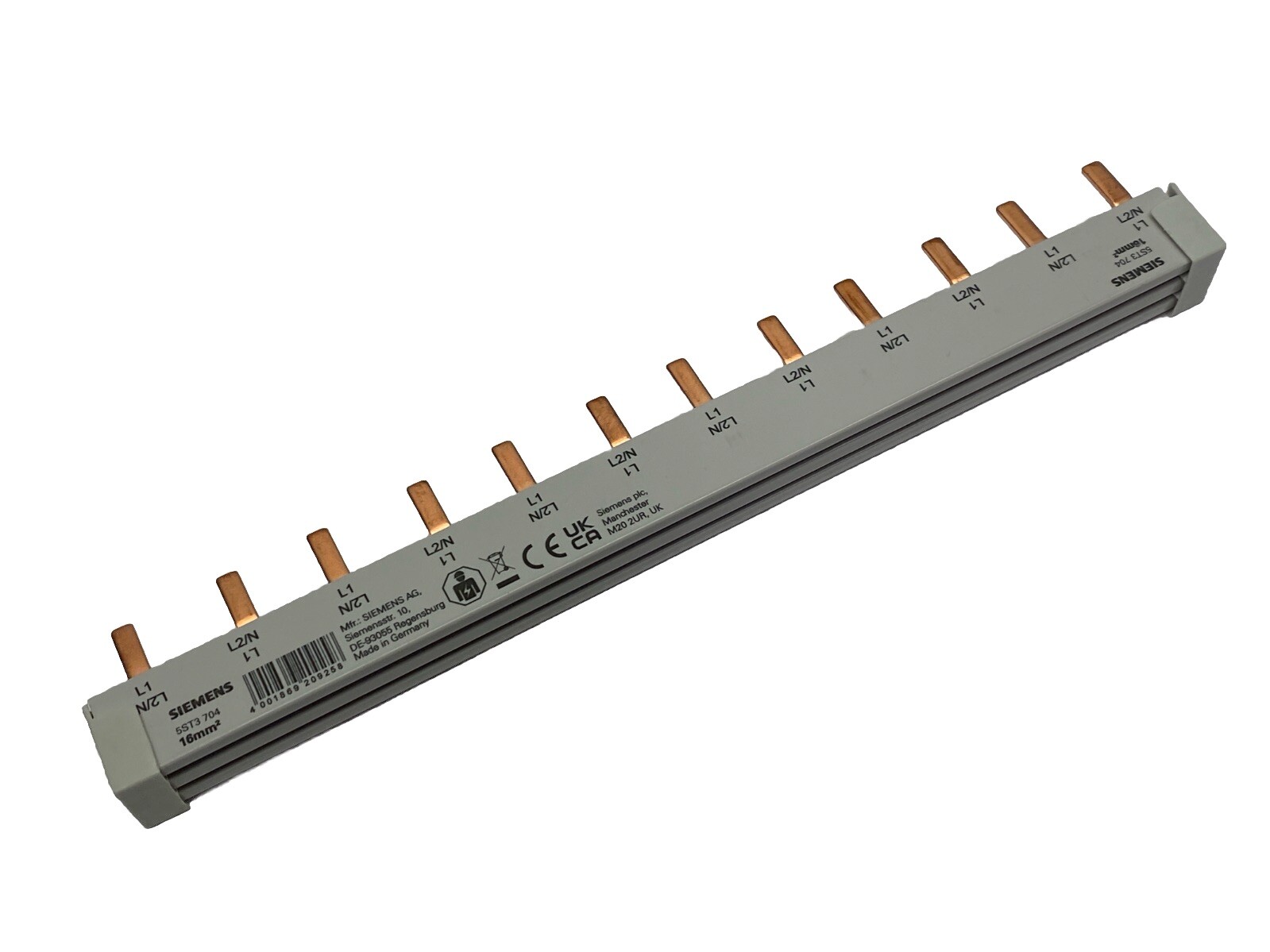 Siemens 5ST3 704 Touch-Safe Busbar 2-Phase 16mm