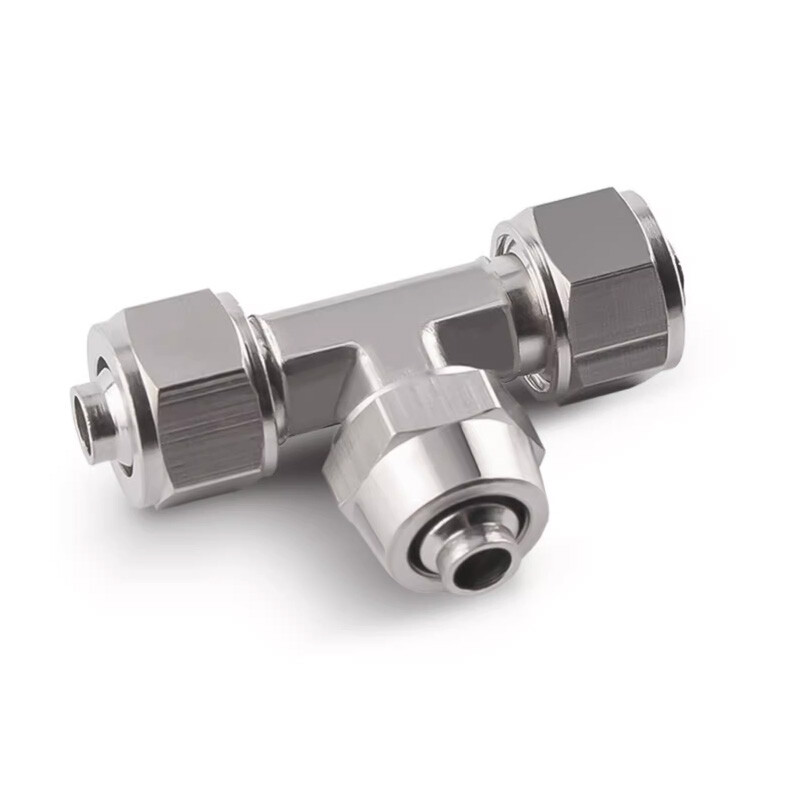 4/6/8/10/12/14/16mm Tube Tee Pneumatic Air Hose Coupler Fitting Quick Connectors