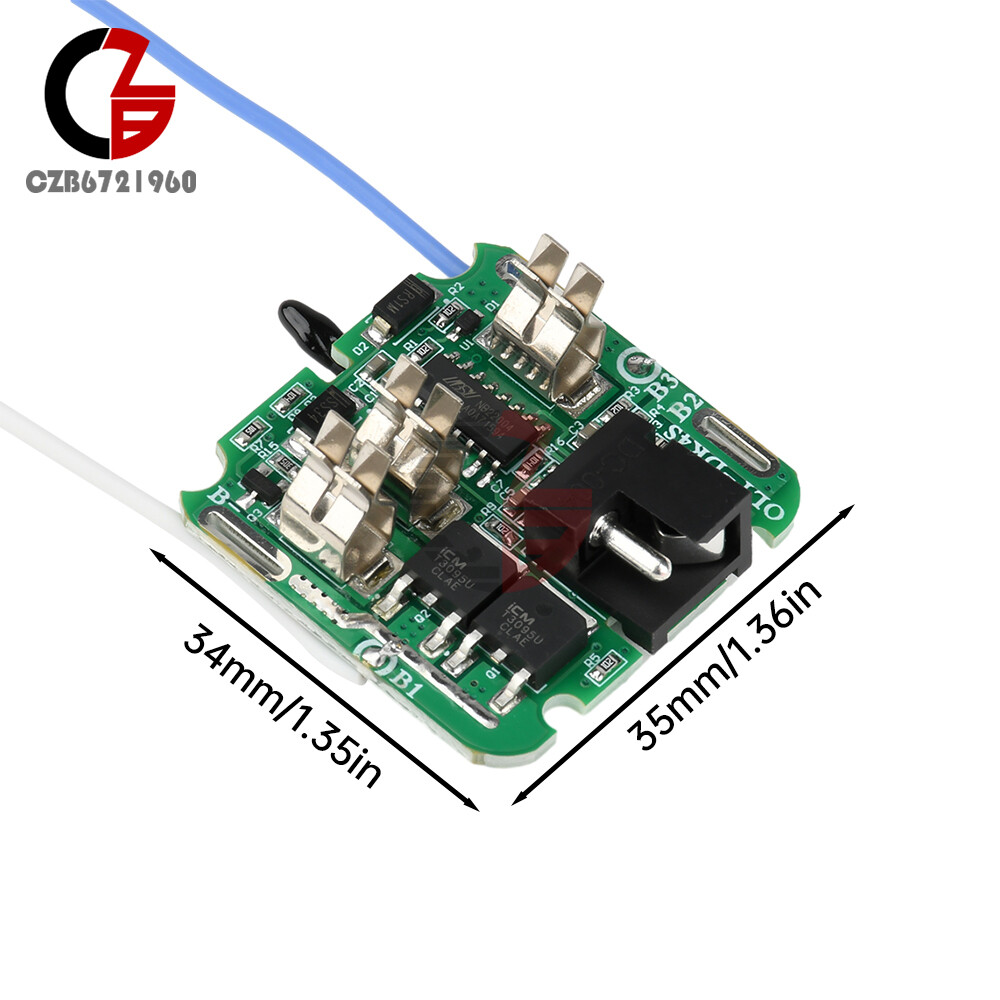 4S 16.8V 30A 18650 Li-ion Battery Protection Board BMS Dual MOS for Power Tool