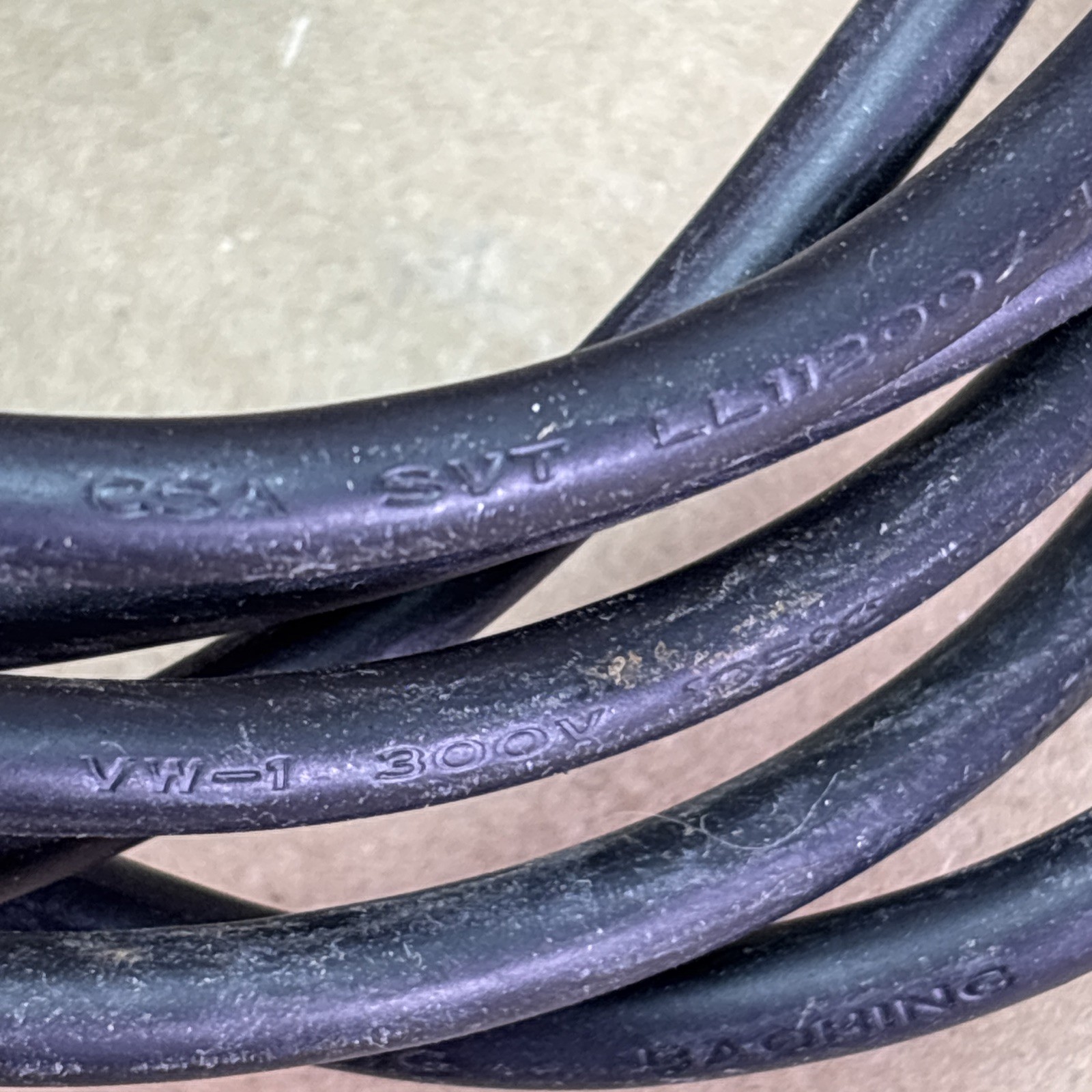 Used Baohing CSA SVT LL112007-1 VW-1, 18AWG LF, 300V, 105C, 5ft Power Cable