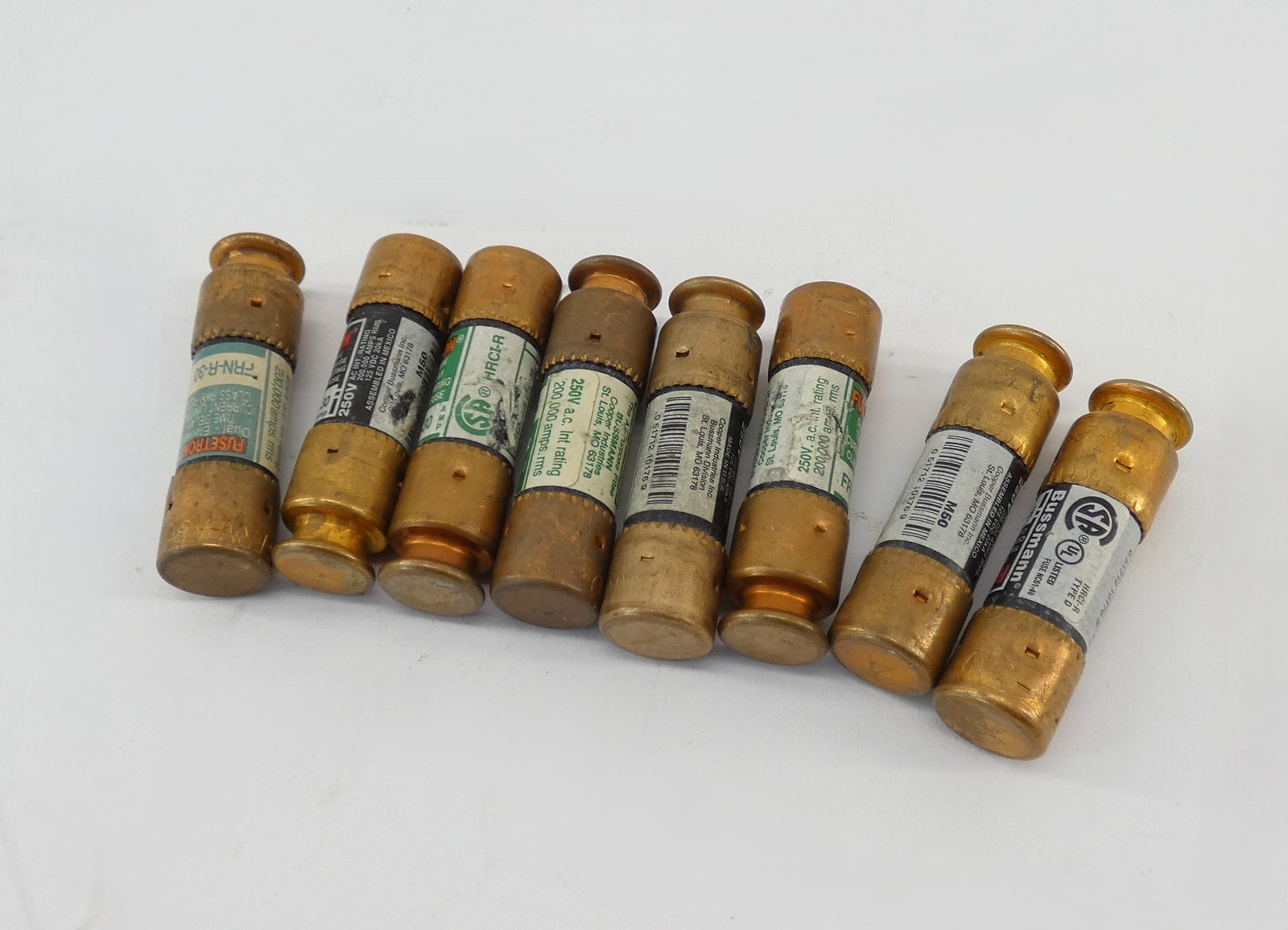 *Lot of 8* Cooper Bussmann FRN-R-30 Fusetron Class RK5 Dual Element Time Dela…