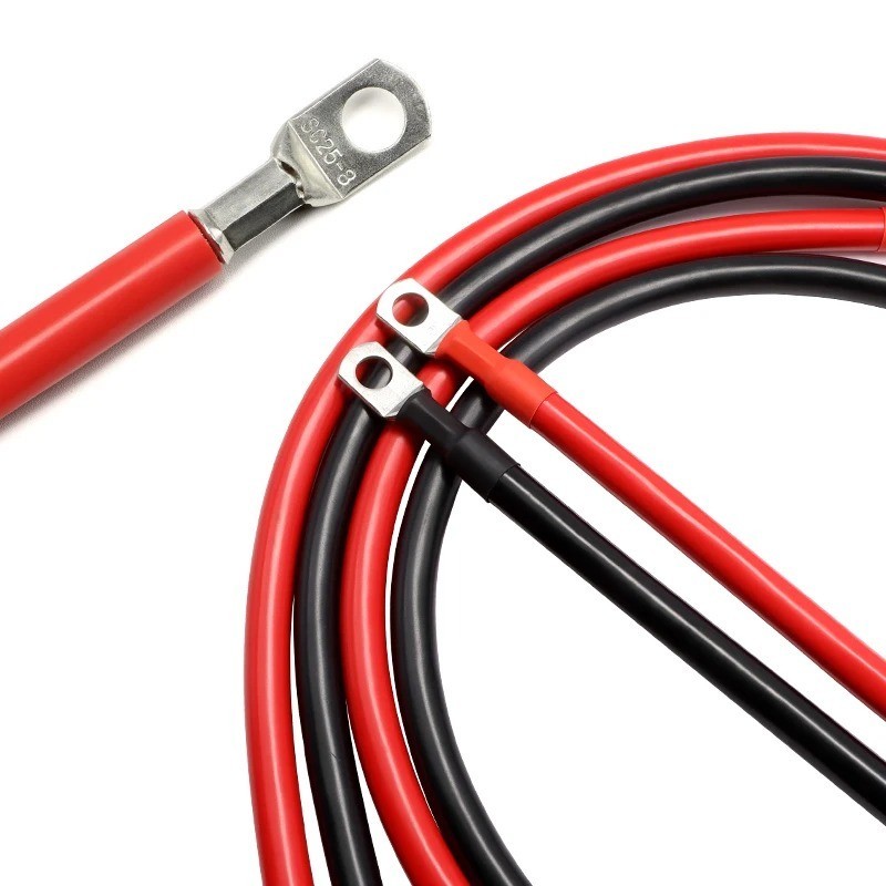 8AWG 6AWG 4AWG Battery Inverter Cable Set with Terminals 20/30/40/50/60CM Strand