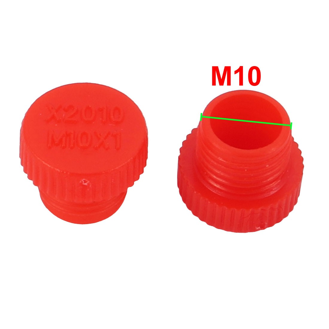 60pcs M10 x 1.0mm PE External Threaded Tube Insert Cap Screw-in Cover Red