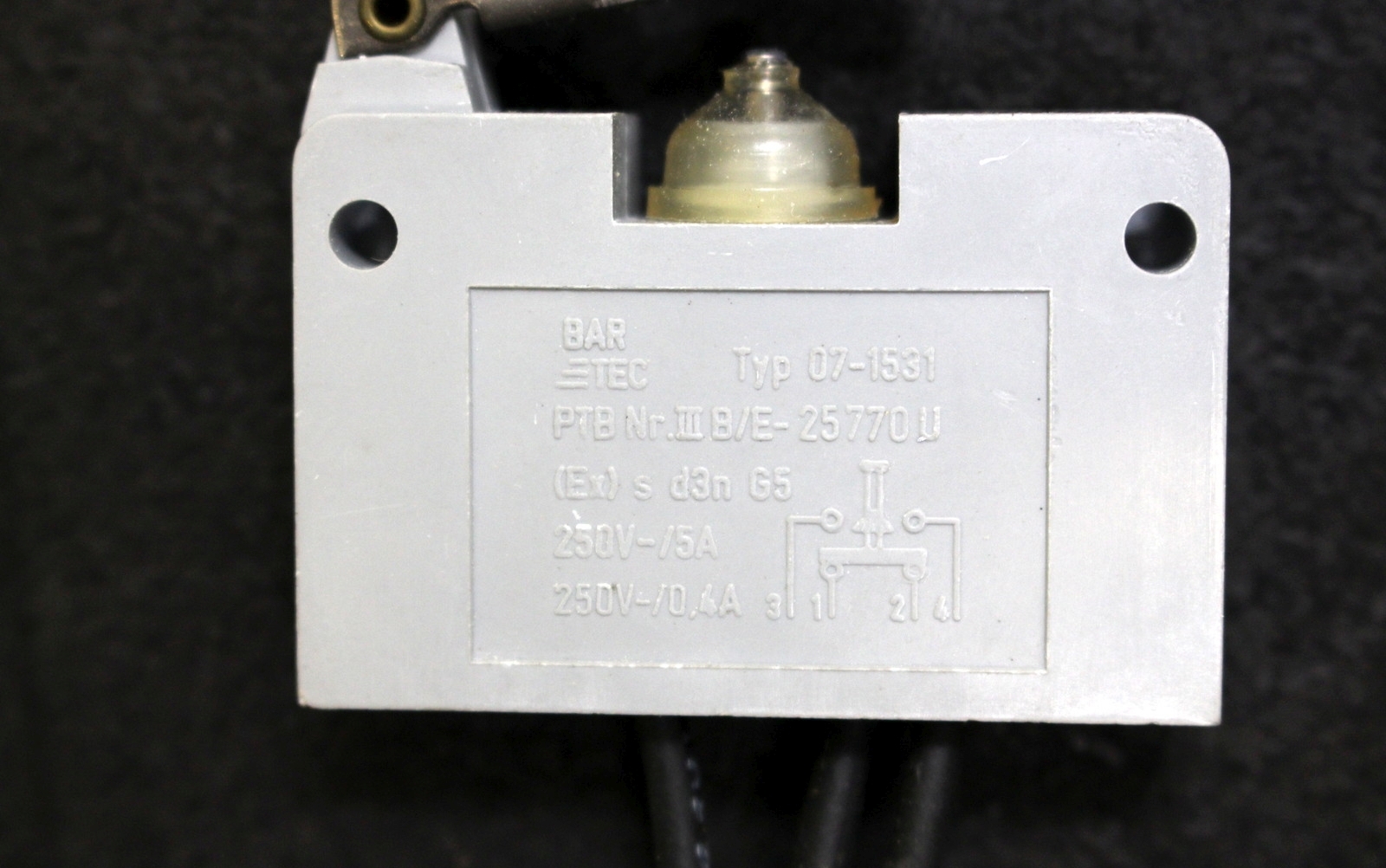 BARTEC Endlagenschalter 07-1531 EEX-geprüft 250VAC 5A 250VDC max. 80W Nr.3930