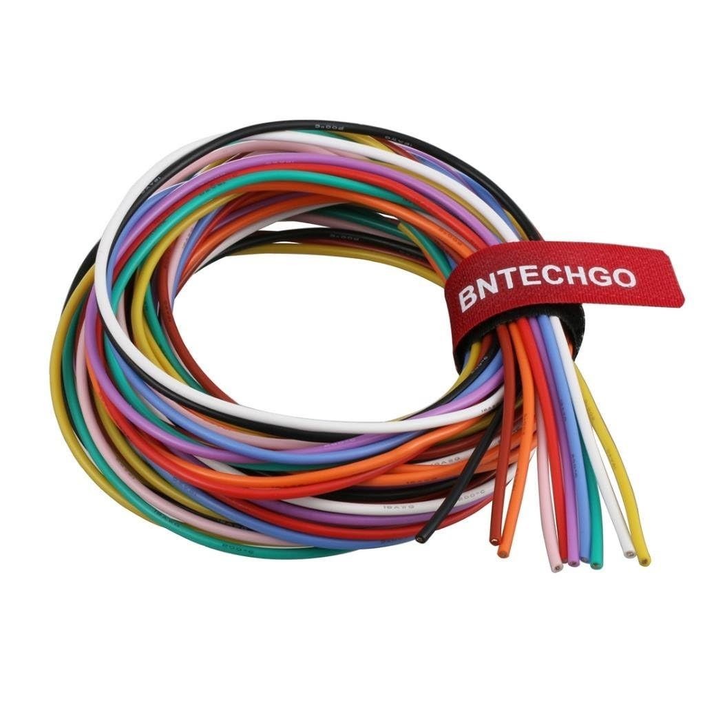 18 Gauge Silicone Wire Kit 10 Color Each 5 ft Flexible 18 AWG Stranded Tinned…