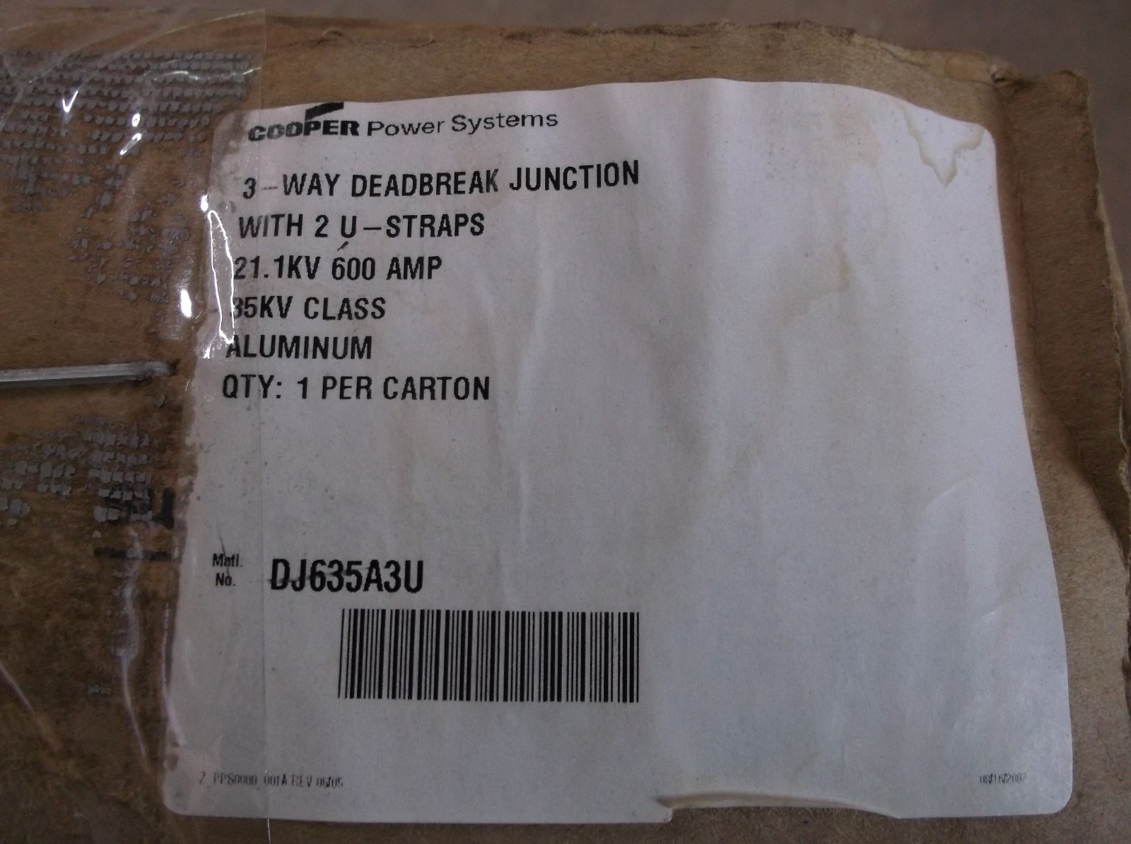 COOPER POWER SYSTEMS DEADBREAK JUCTION DJ635A3U