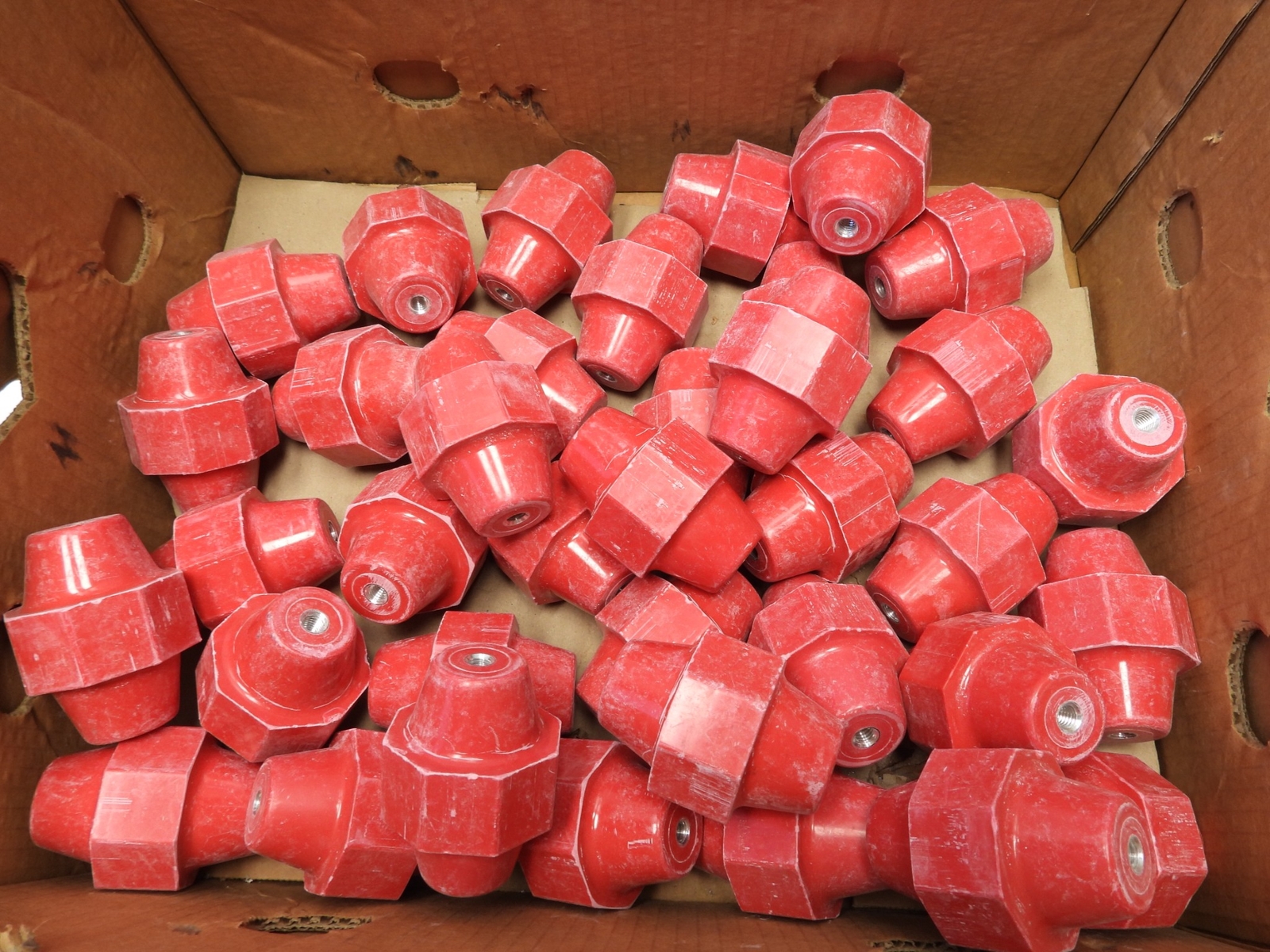 (Lot of 37) Standoff Isolator 3/8-16 Threads 3-1/2″ Tall, 2-1/2″ Wide