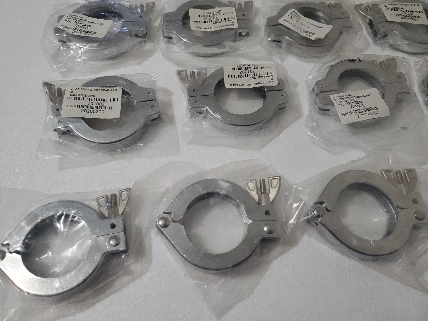 29pcs NW40 / KF40 WING-NUT CLAMP Aluminum – Vacuum Part Lot NEW