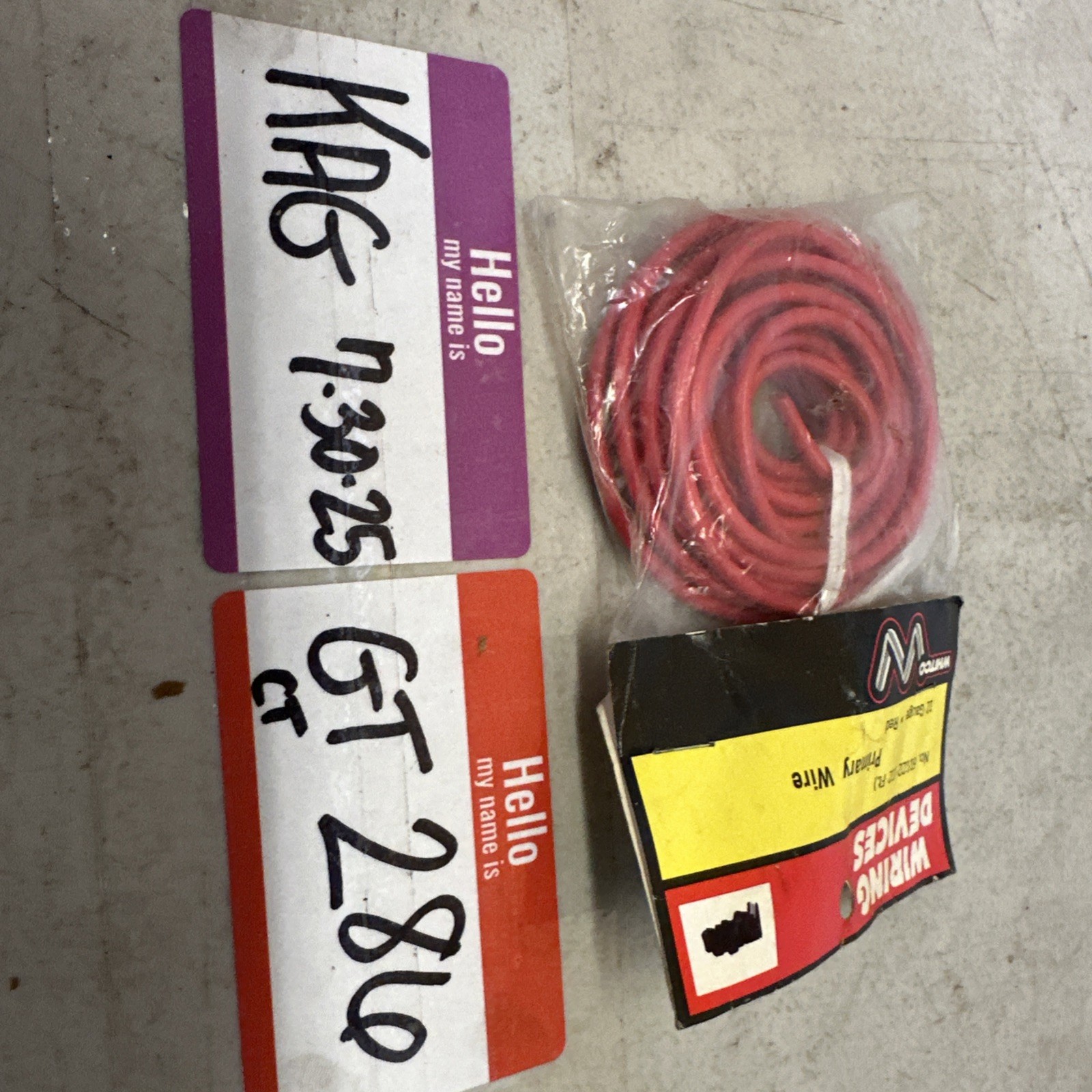 12 Gauge Copper Primary Wire 12 Ft Red Whitco No 61122