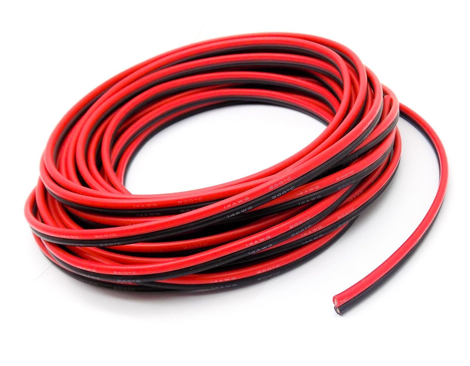 3ft 14AWG Silicone RC Wire Black/Red Parallel Bonded