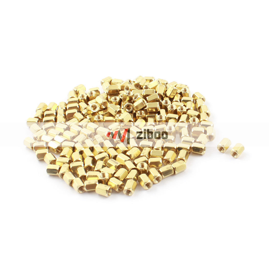 200Pcs Female Thread Dual Ends Brass Standoff Hexagonal Nut Spacer M3x 6x 5mm✦Kd
