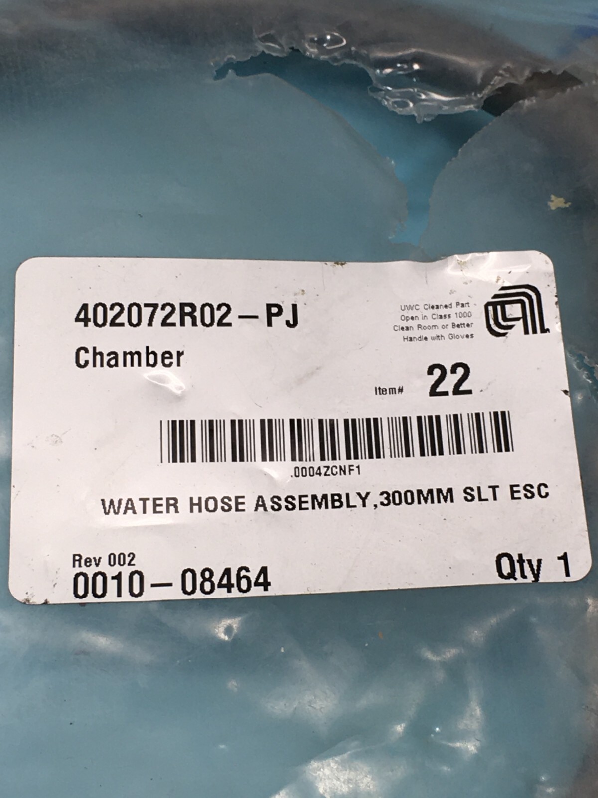 AMAT 0010-08464 Water Hose Assembly, 300mm SLT ESC, 117926